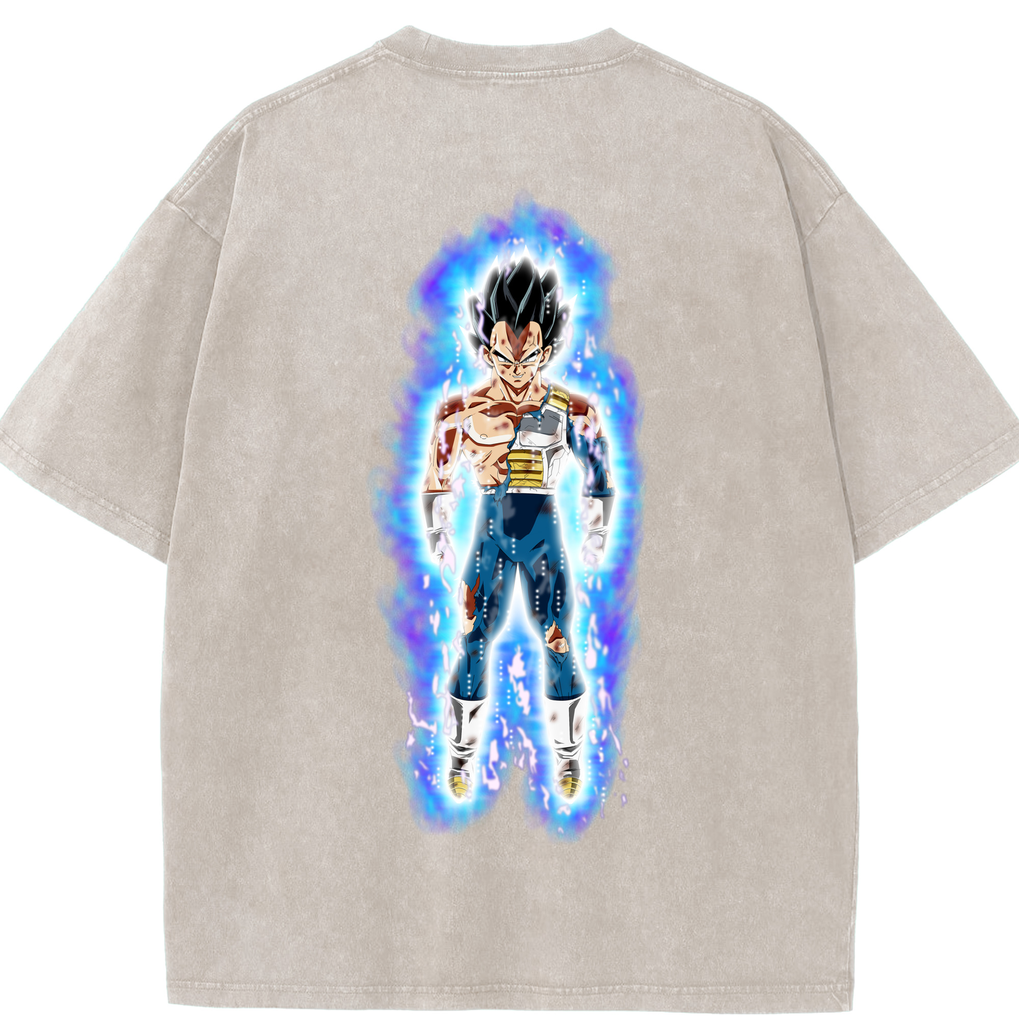 （画像用） ドラゴンボール ベジータ四世（Bejīta Yonsei）DRAGON BALL Vegeta IV 綿100% ヴィンテージ風 半袖Tシャツ（背面プリント）