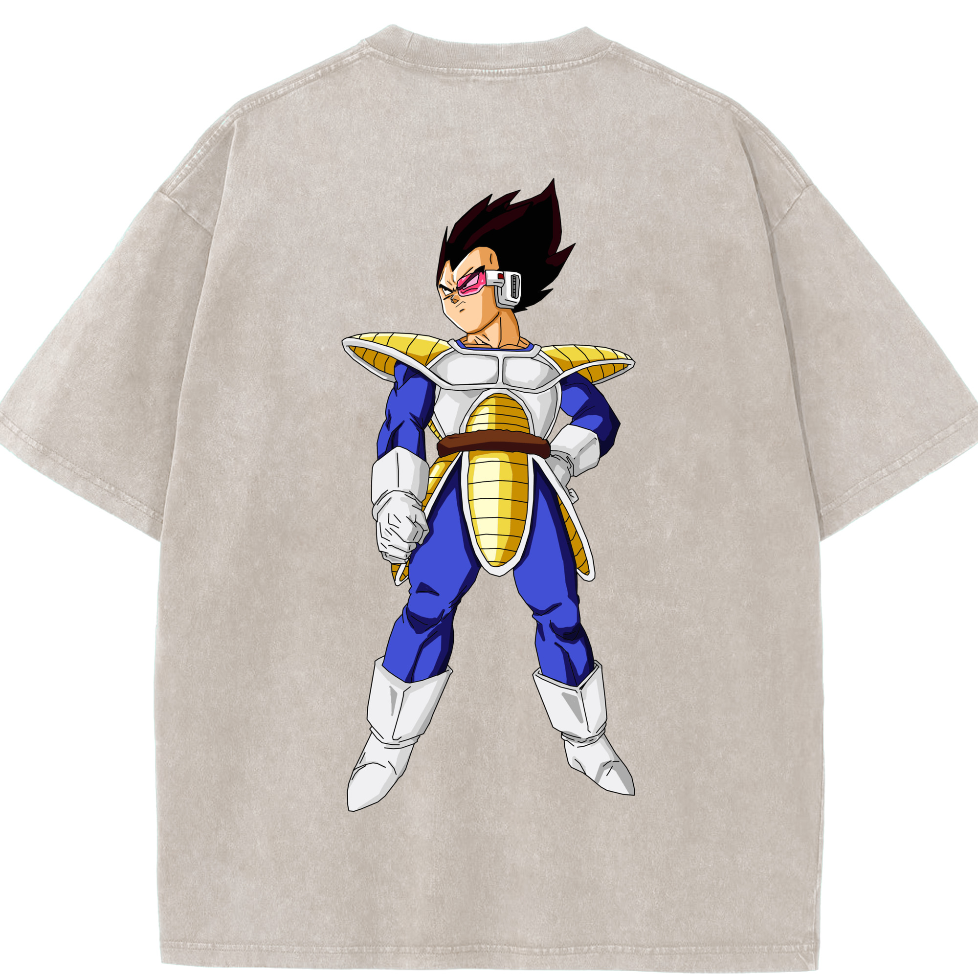 （画像用） ドラゴンボール ベジータ四世（Bejīta Yonsei）DRAGON BALL Vegeta IV 綿100% ヴィンテージ風 半袖Tシャツ（背面プリント）