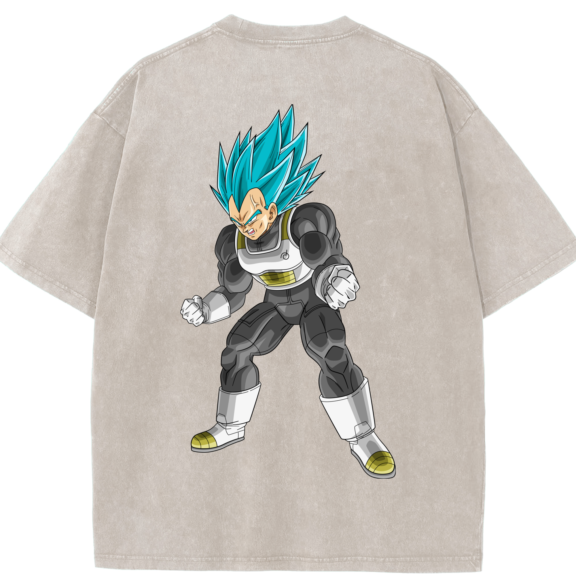 （画像用） ドラゴンボール ベジータ四世（Bejīta Yonsei）DRAGON BALL Vegeta IV 綿100% ヴィンテージ風 半袖Tシャツ（背面プリント）