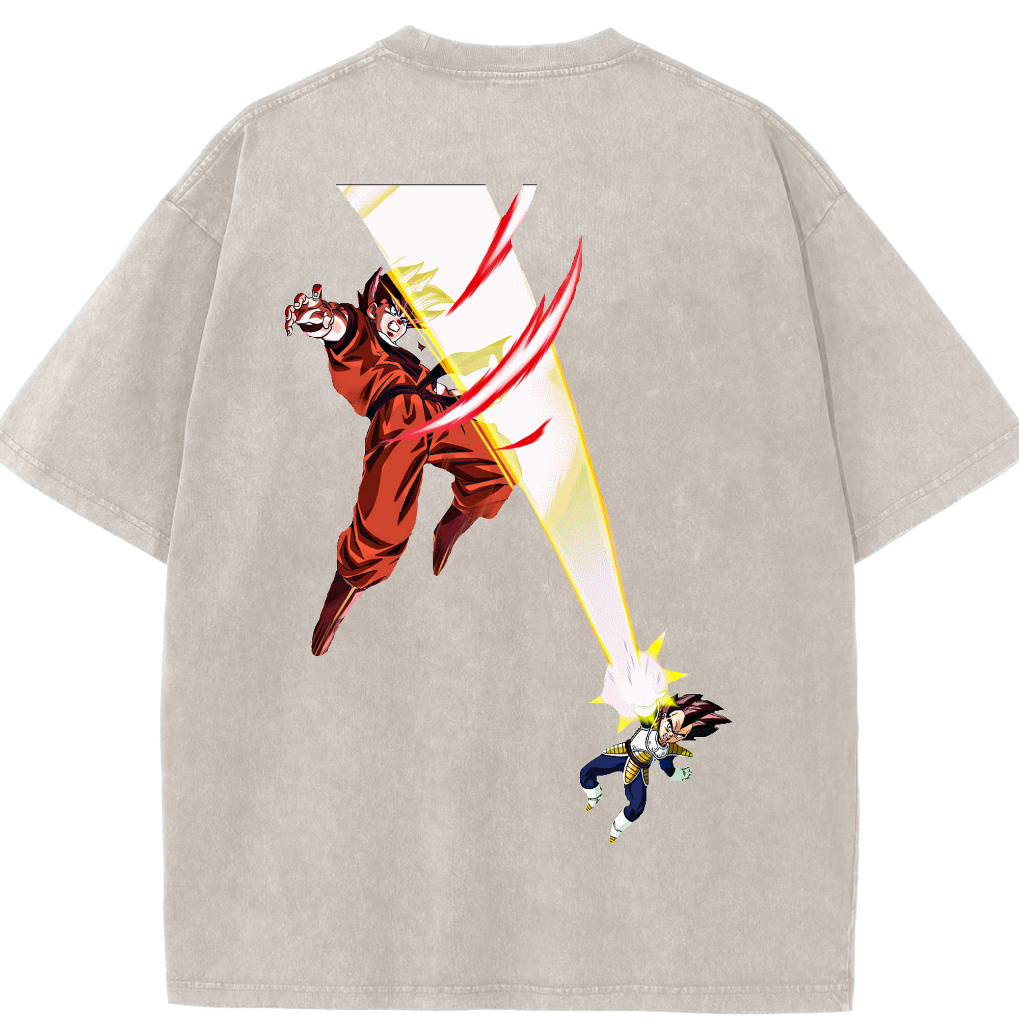 （画像用） ドラゴンボール ベジータ四世（Bejīta Yonsei）DRAGON BALL Vegeta IV 綿100% ヴィンテージ風 半袖Tシャツ（背面プリント）