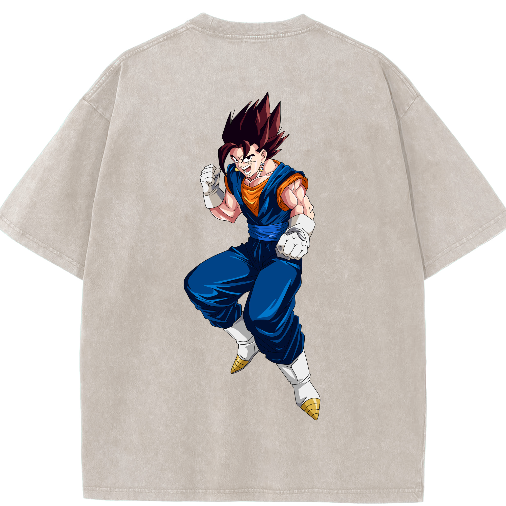 （画像用） ドラゴンボール 孫 悟飯（そんごはん）DRAGON BALL Son Gohan 綿100% ヴィンテージ風 半袖Tシャツ（背面プリント）