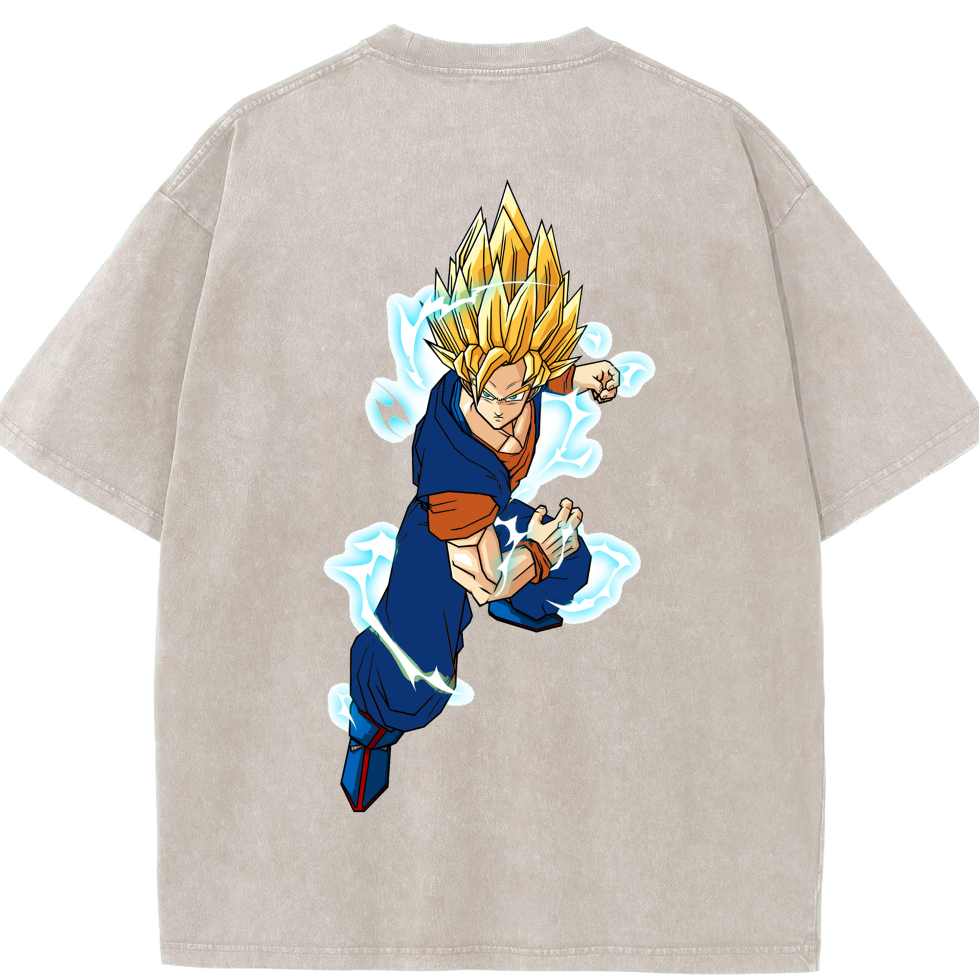 （画像用） ドラゴンボール 孫 悟飯（そんごはん）DRAGON BALL Son Gohan 綿100% ヴィンテージ風 半袖Tシャツ（背面プリント）
