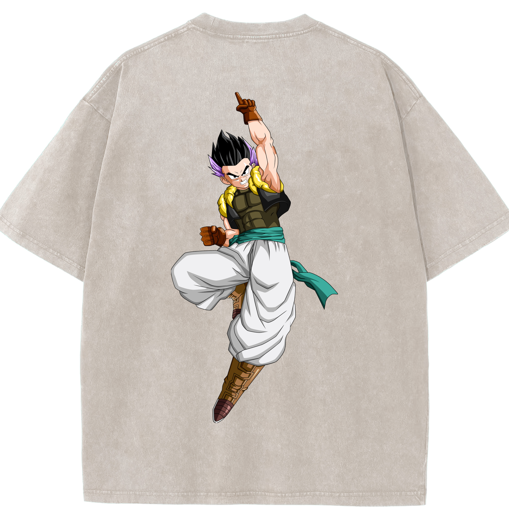 （画像用） ドラゴンボール 孫 悟飯（そんごはん）DRAGON BALL Son Gohan 綿100% ヴィンテージ風 半袖Tシャツ（背面プリント）