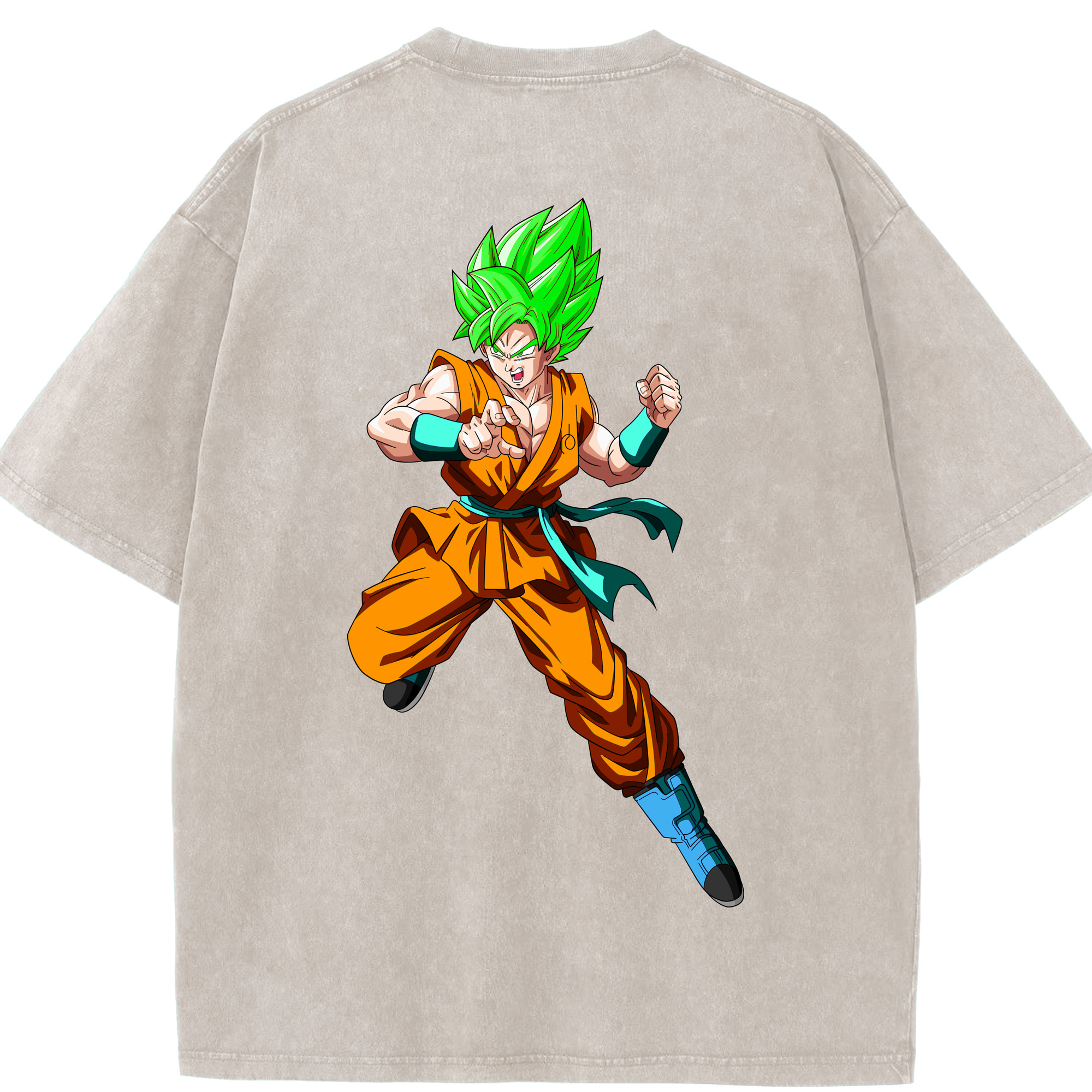 （画像用） ドラゴンボール 孫 悟飯（そんごはん）DRAGON BALL Son Gohan 綿100% ヴィンテージ風 半袖Tシャツ（背面プリント）