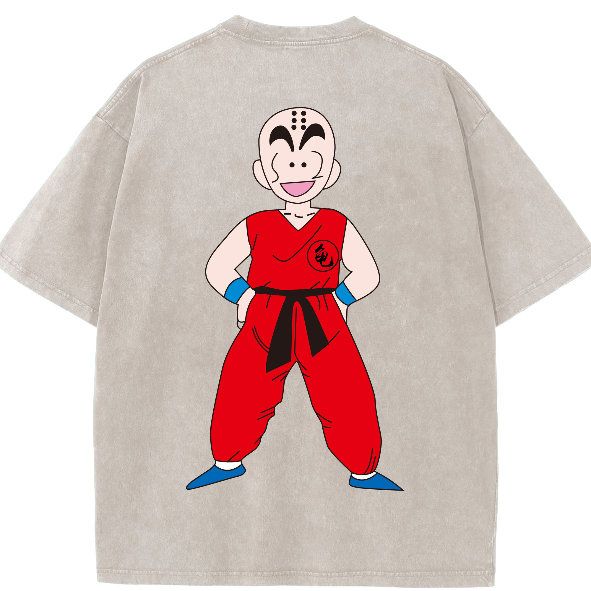 （画像用） ドラゴンボール クリリン DRAGON BALL krillin 綿100% ヴィンテージ風 半袖Tシャツ（背面プリント）
