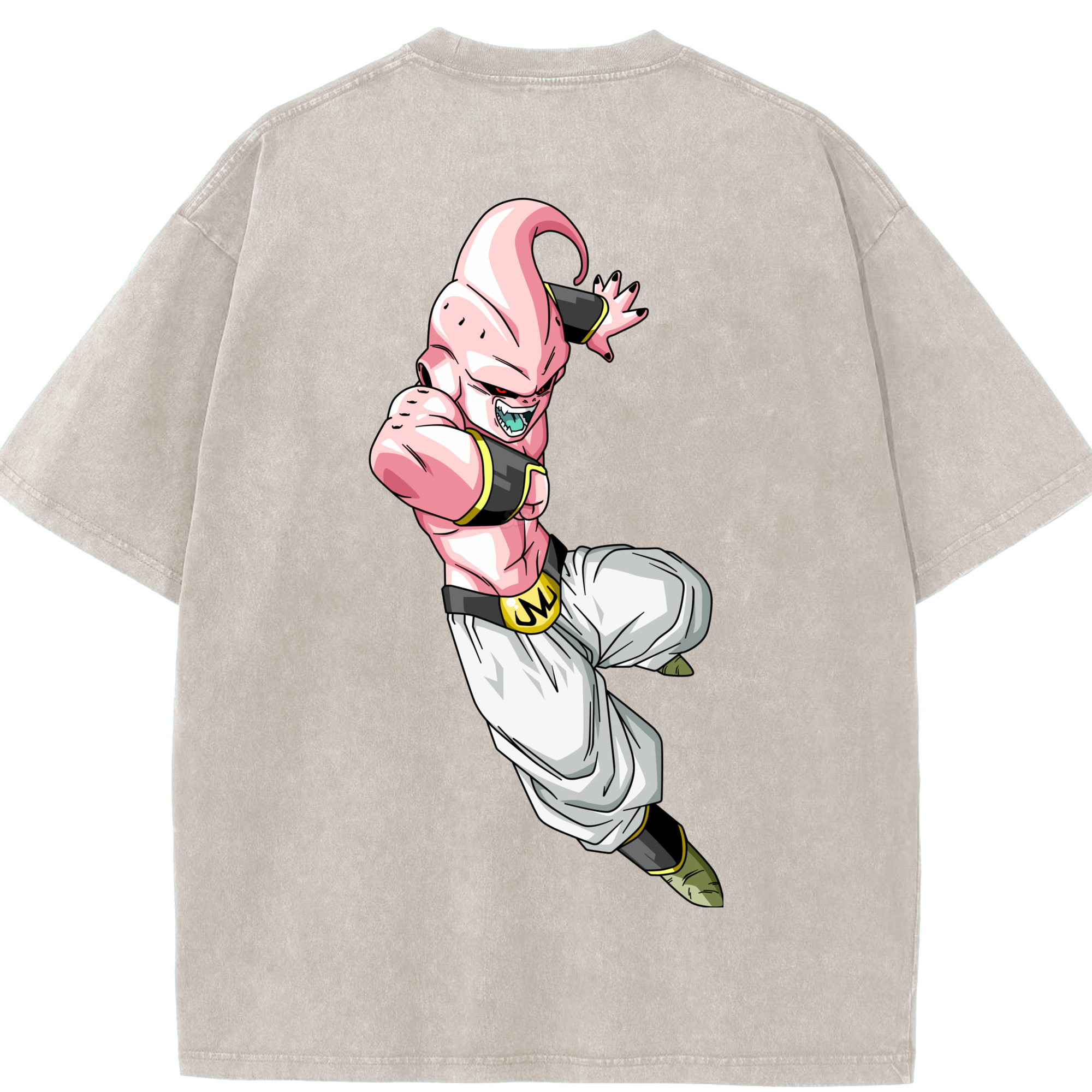ドラゴンボール 魔人ブウ DRAGON BALL Majin Buu 綿100% ヴィンテージ風 半袖Tシャツ（背面プリント）
