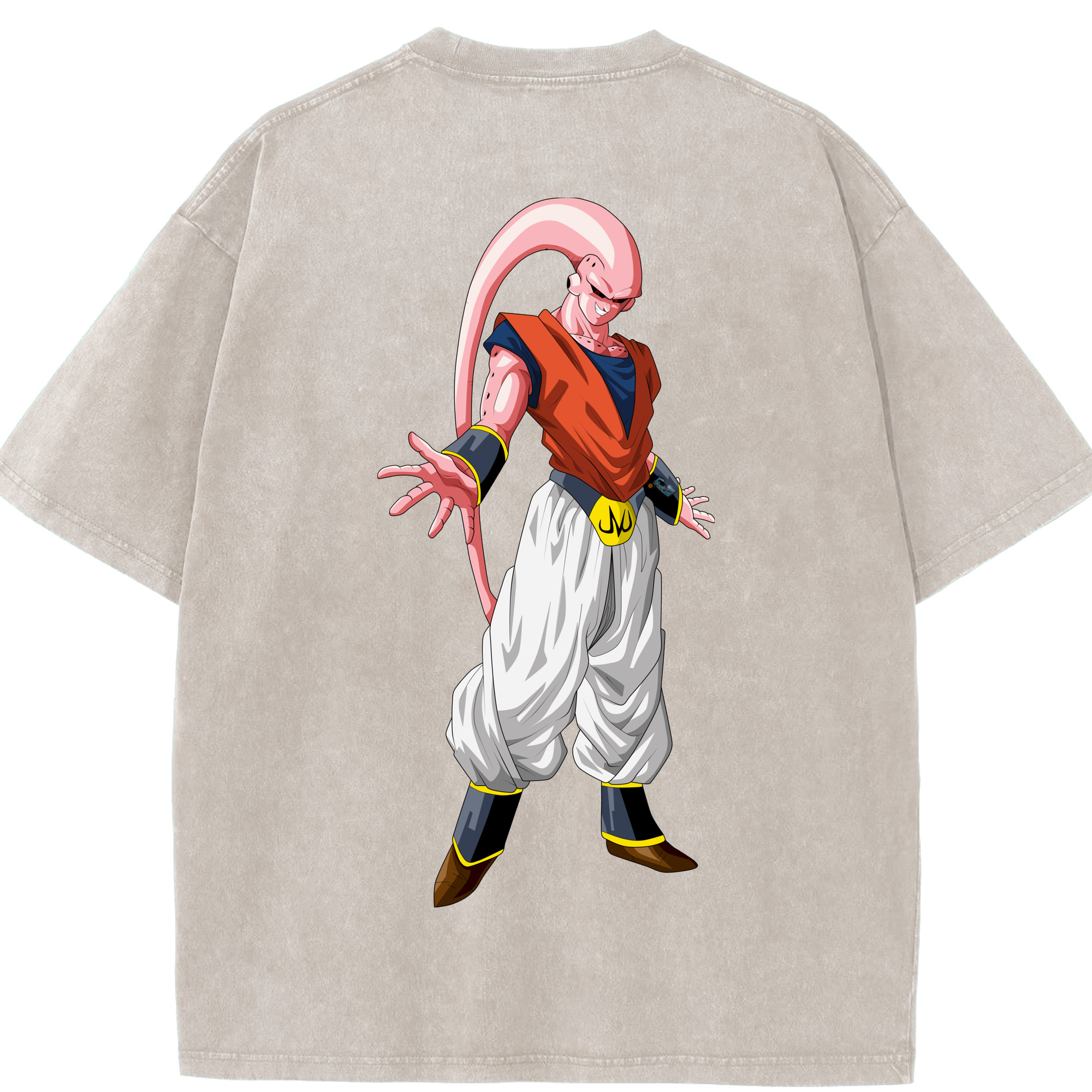 （画像用） ドラゴンボール 魔人ブウ DRAGON BALL Majin Buu 綿100% ヴィンテージ風 半袖Tシャツ（背面プリント）