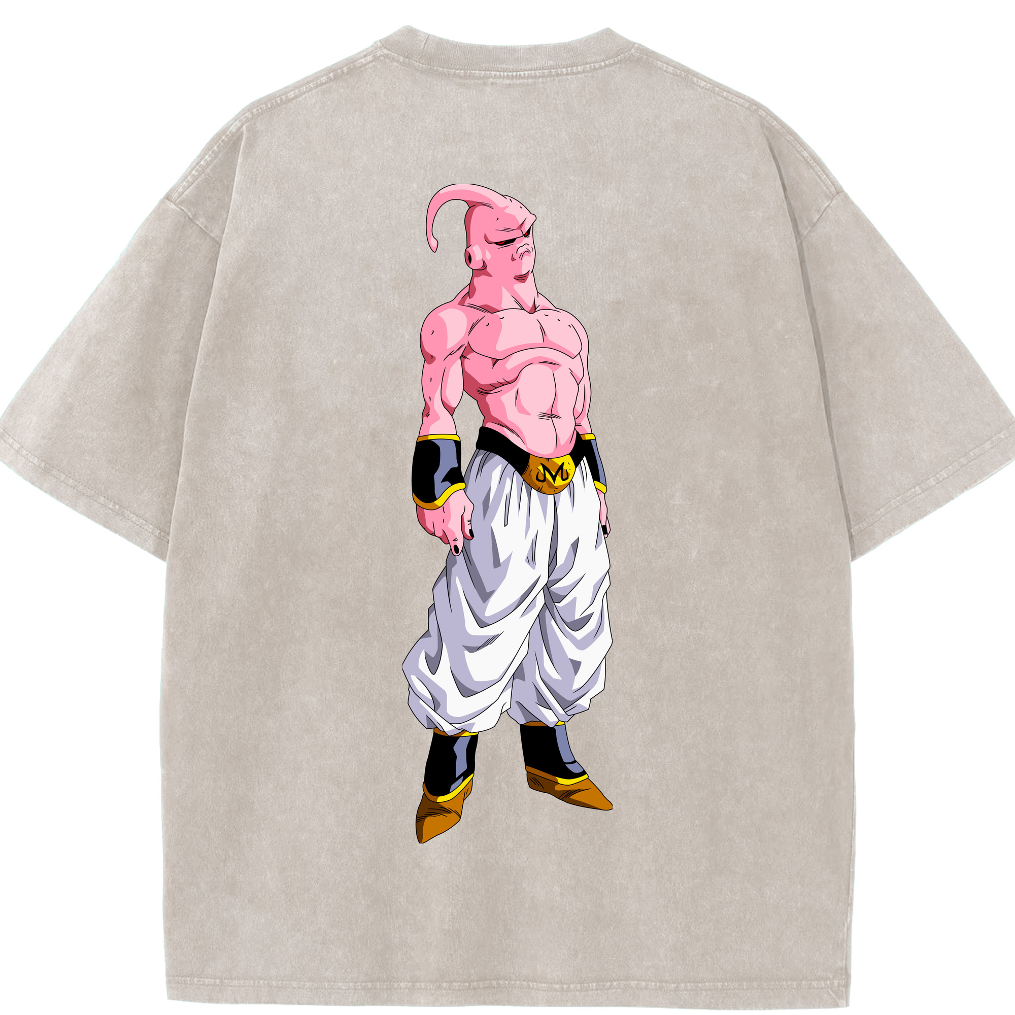 （画像用） ドラゴンボール 魔人ブウ DRAGON BALL Majin Buu 綿100% ヴィンテージ風 半袖Tシャツ（背面プリント）