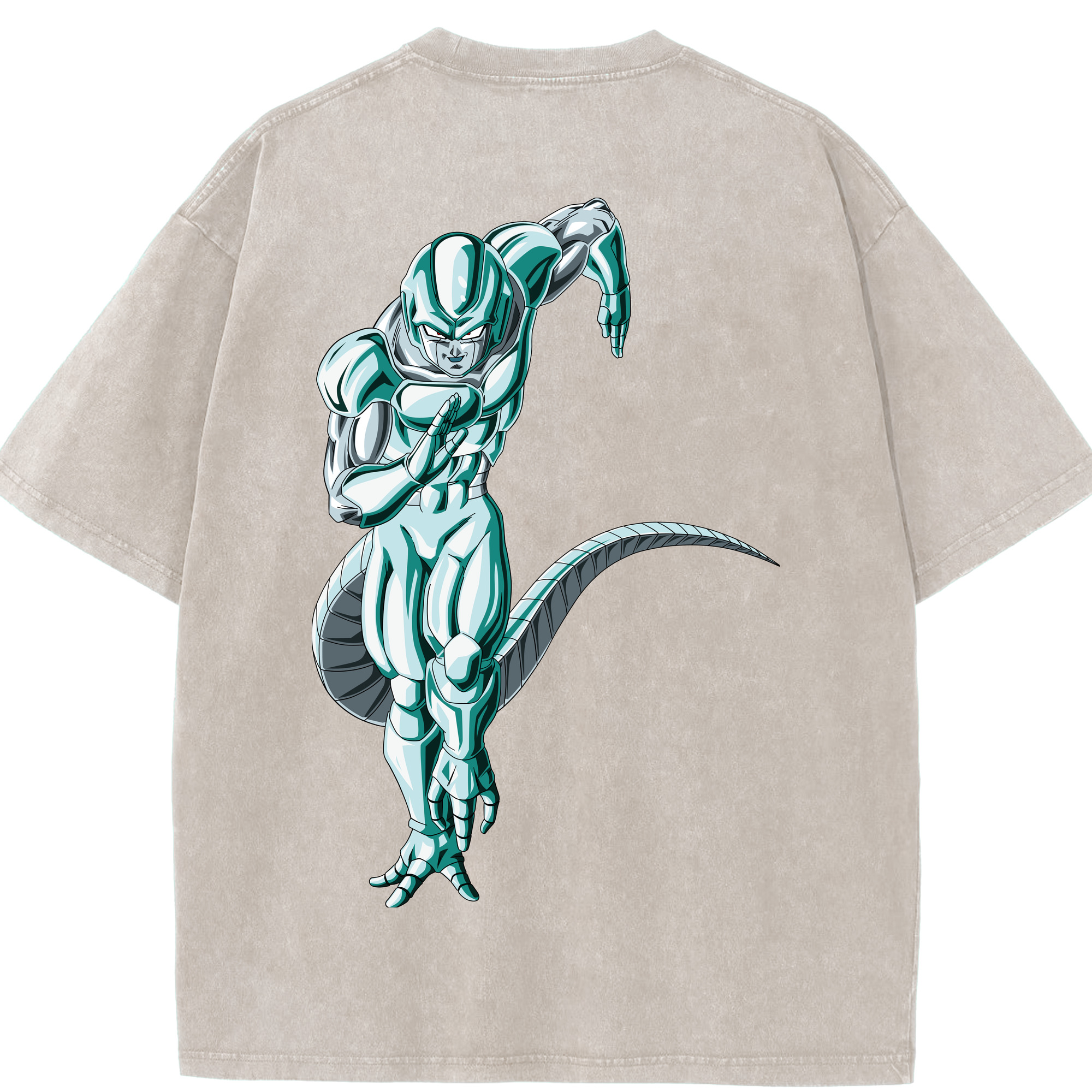 （画像用） ドラゴンボール フリーザ DRAGON BALL Frieza 綿100% ヴィンテージ風 半袖Tシャツ（背面プリント）