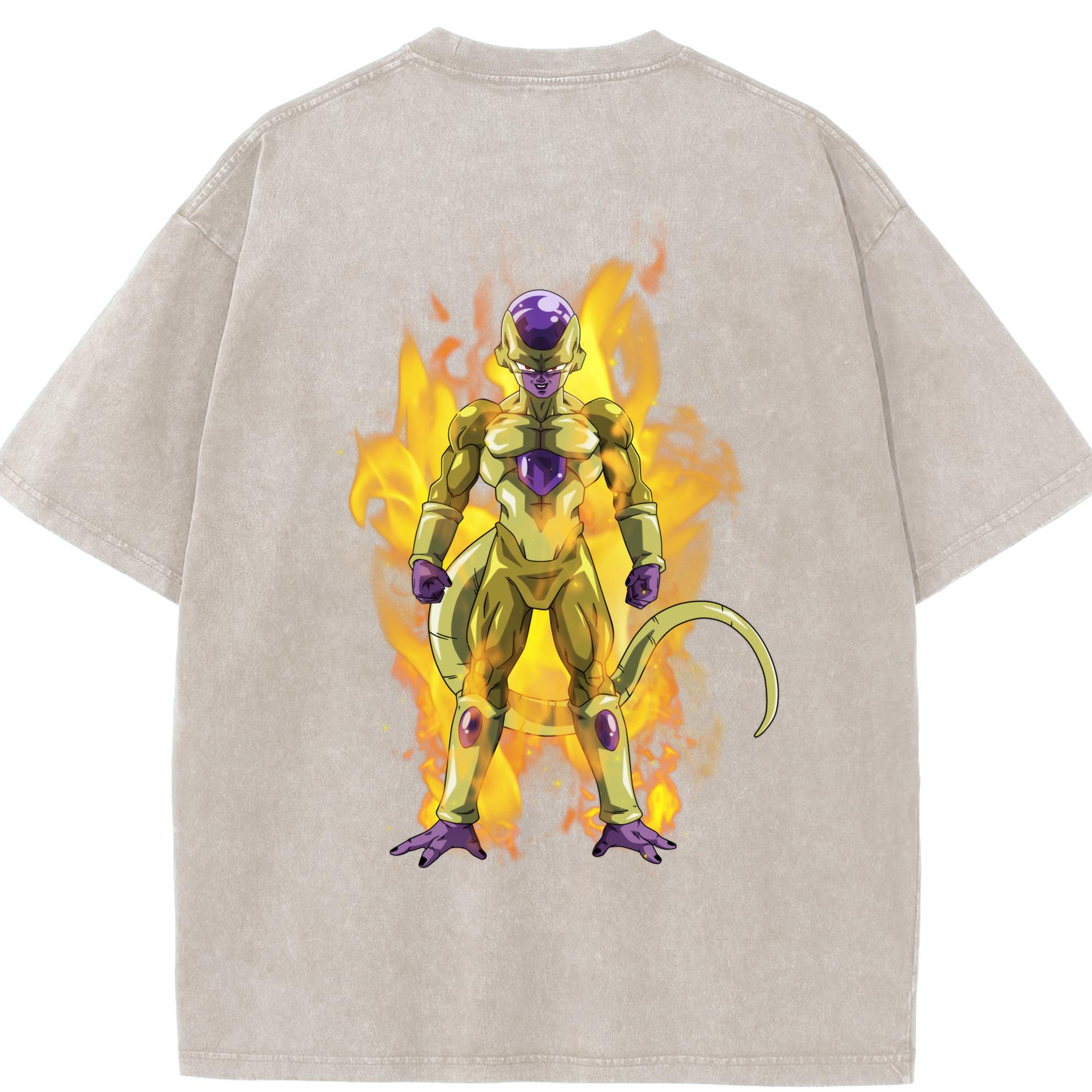 （画像用） ドラゴンボール フリーザ DRAGON BALL Frieza 綿100% ヴィンテージ風 半袖Tシャツ（背面プリント）