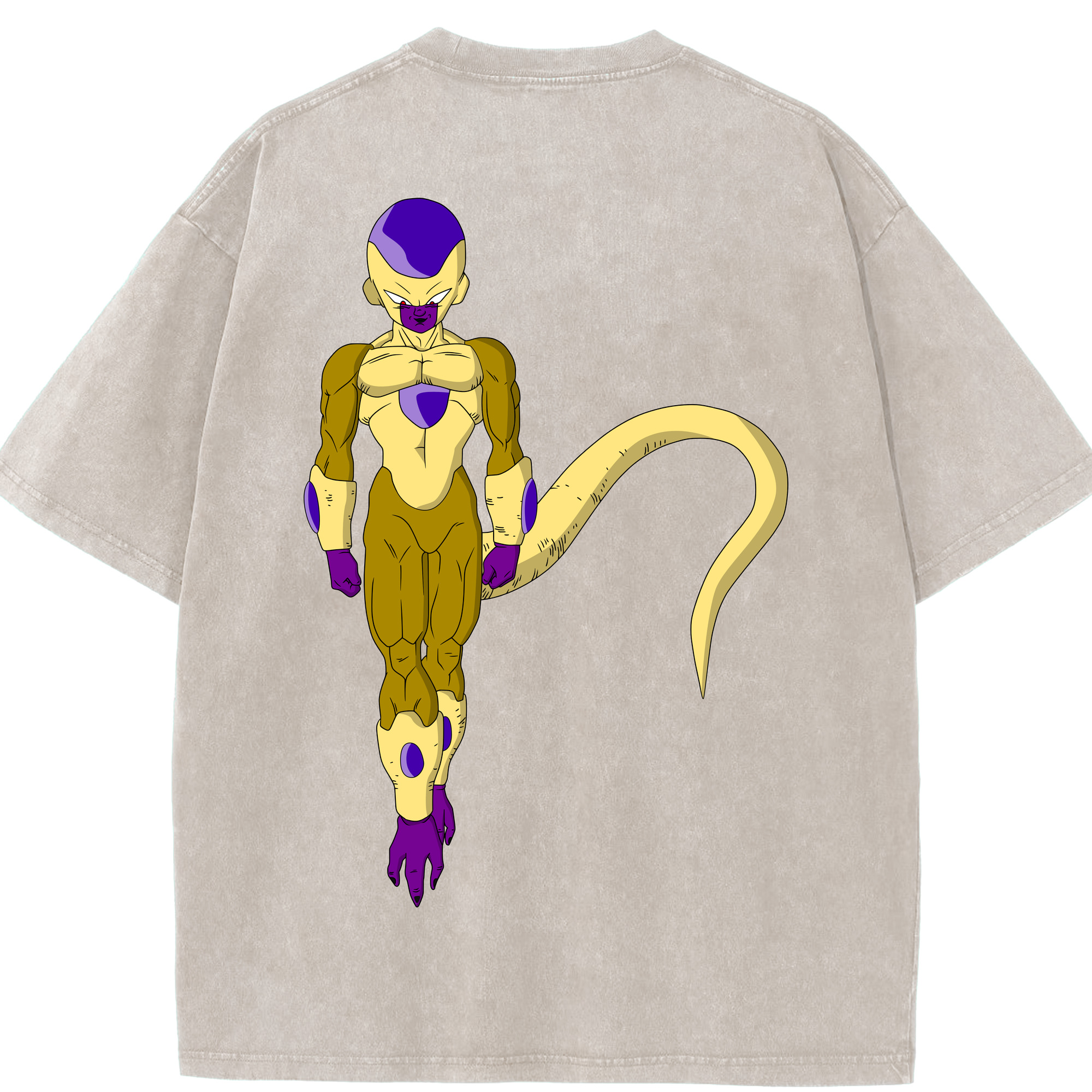 （画像用） ドラゴンボール フリーザ DRAGON BALL Frieza 綿100% ヴィンテージ風 半袖Tシャツ（背面プリント）