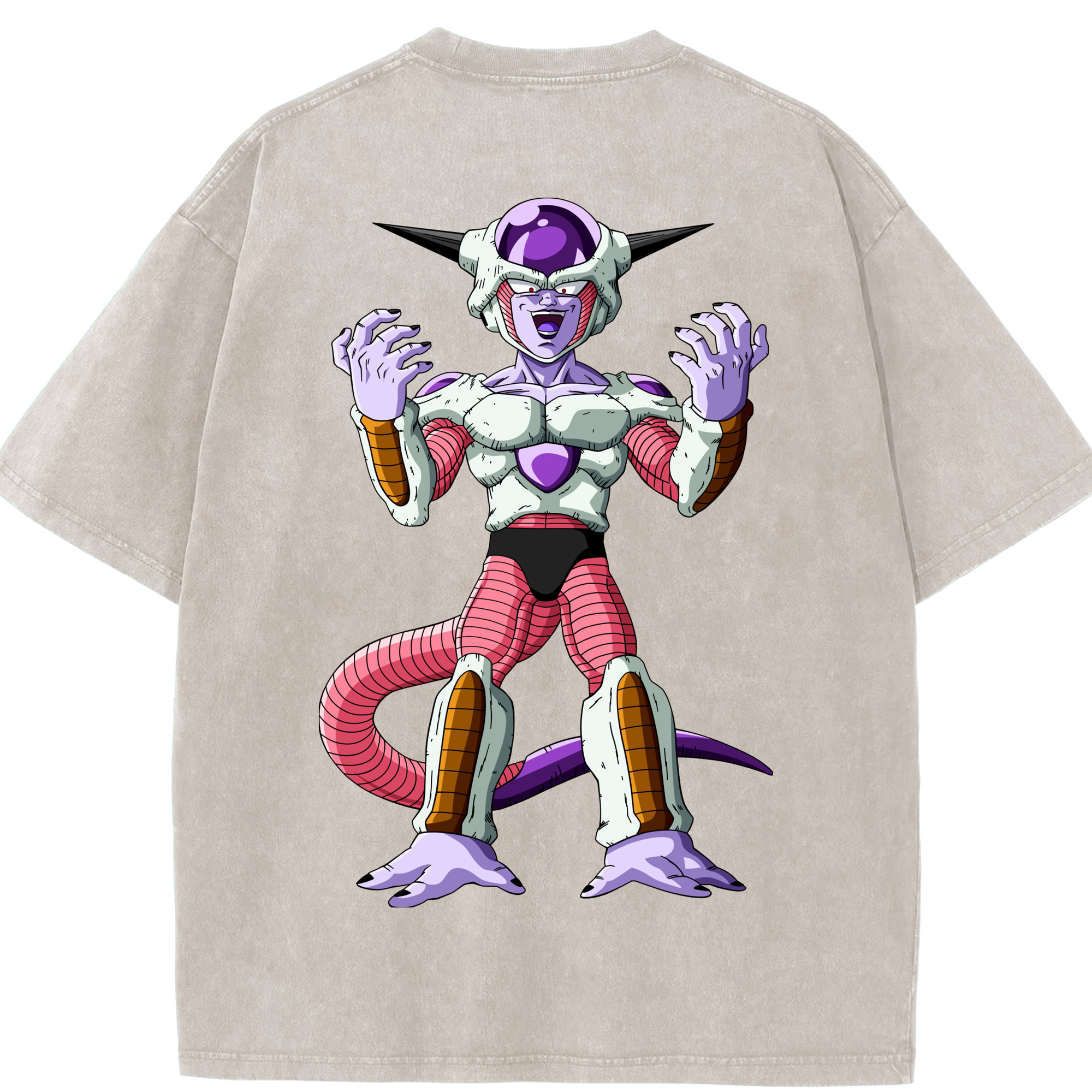 （画像用） ドラゴンボール フリーザ DRAGON BALL Frieza 綿100% ヴィンテージ風 半袖Tシャツ（背面プリント）