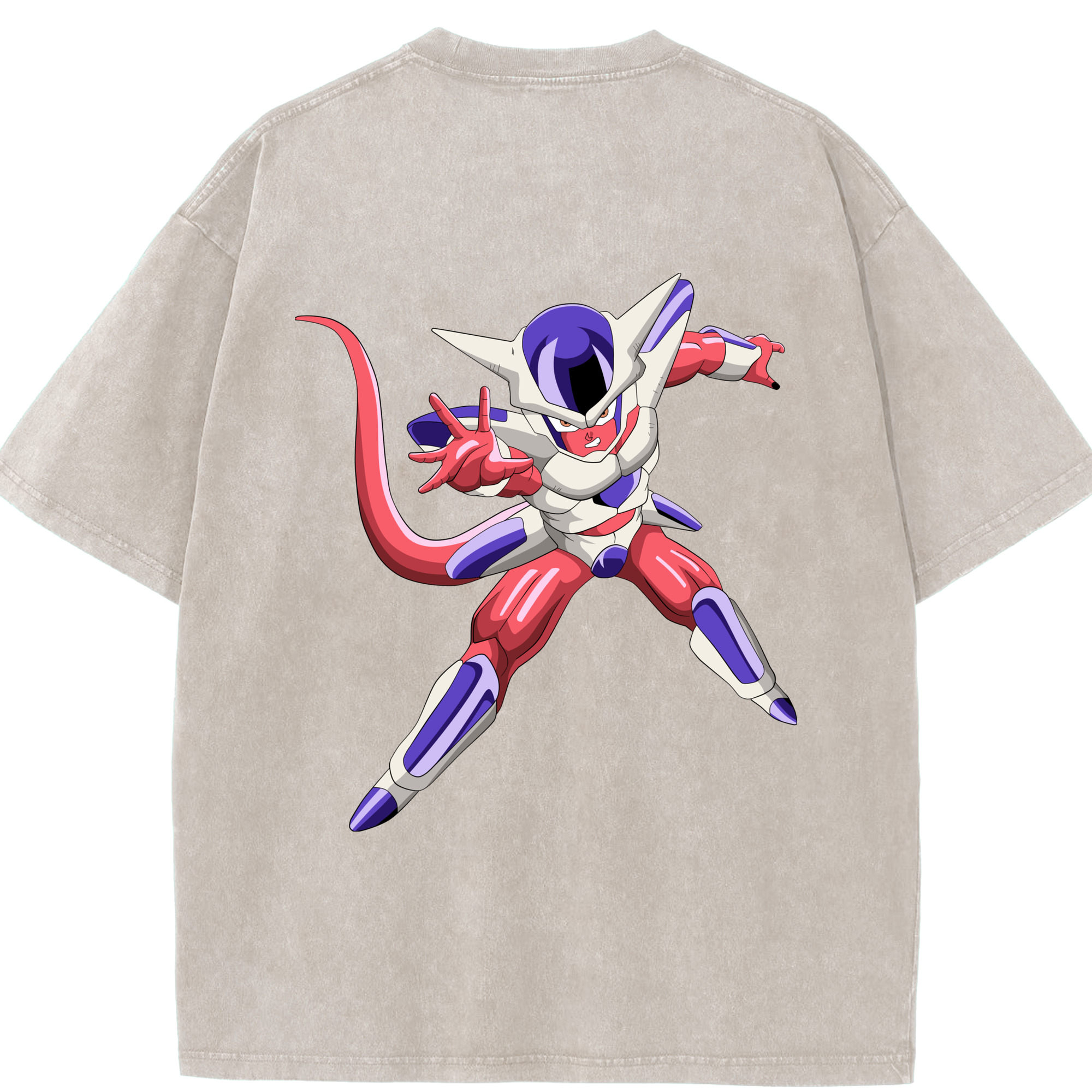 （画像用） ドラゴンボール フリーザ DRAGON BALL Frieza 綿100% ヴィンテージ風 半袖Tシャツ（背面プリント）