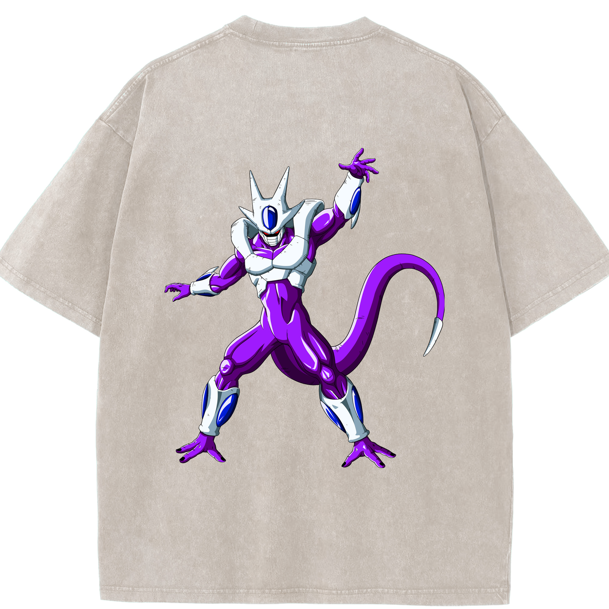 （画像用） ドラゴンボール クウラ DRAGON BALL Cooler Coora 綿100% ヴィンテージ風 半袖Tシャツ（背面プリント）