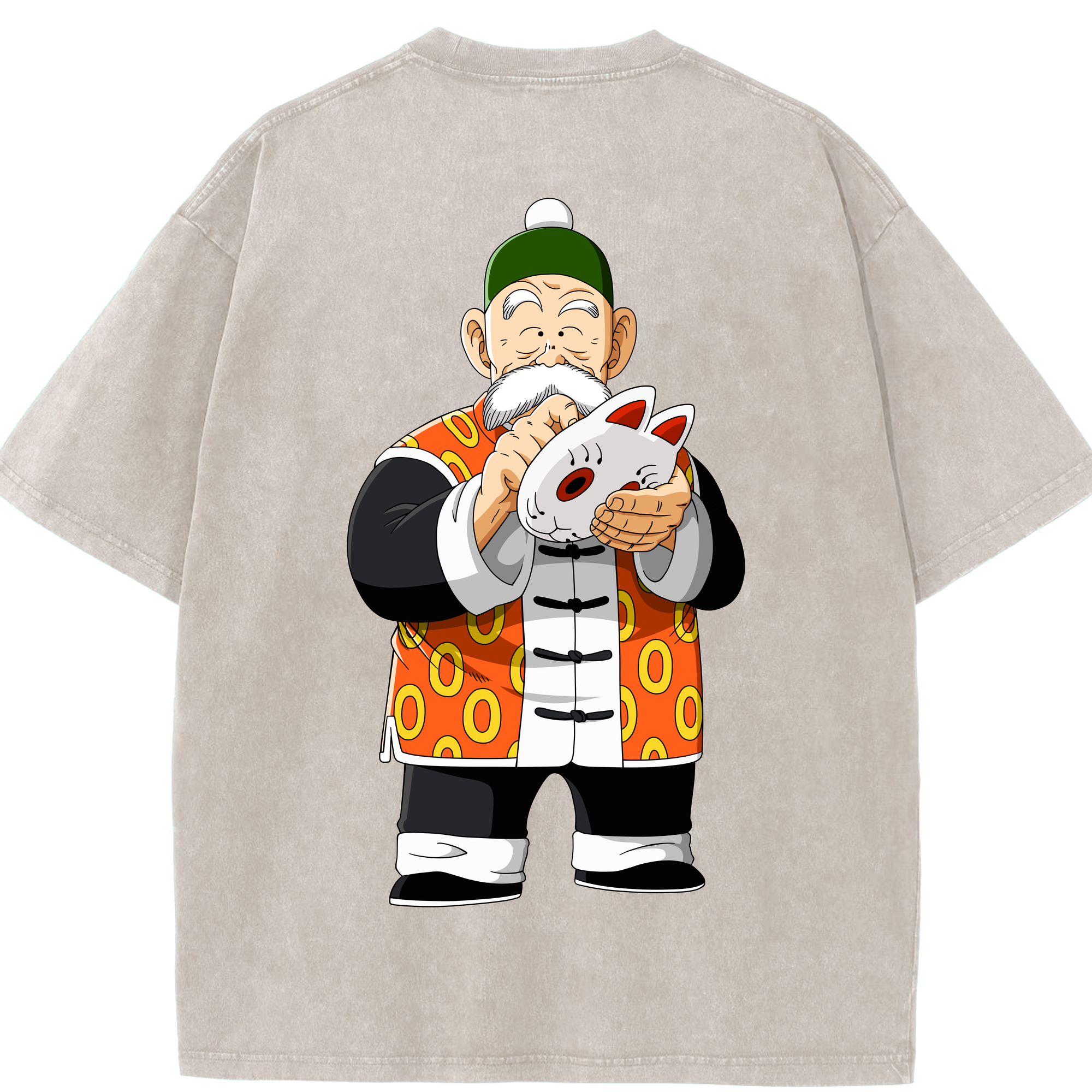 （画像用） ドラゴンボール 亀仙人（かめせんにん） DRAGON BALL Master Roshi Kame Sennin 綿100% ヴィンテージ風 半袖Tシャツ（背面プリント）