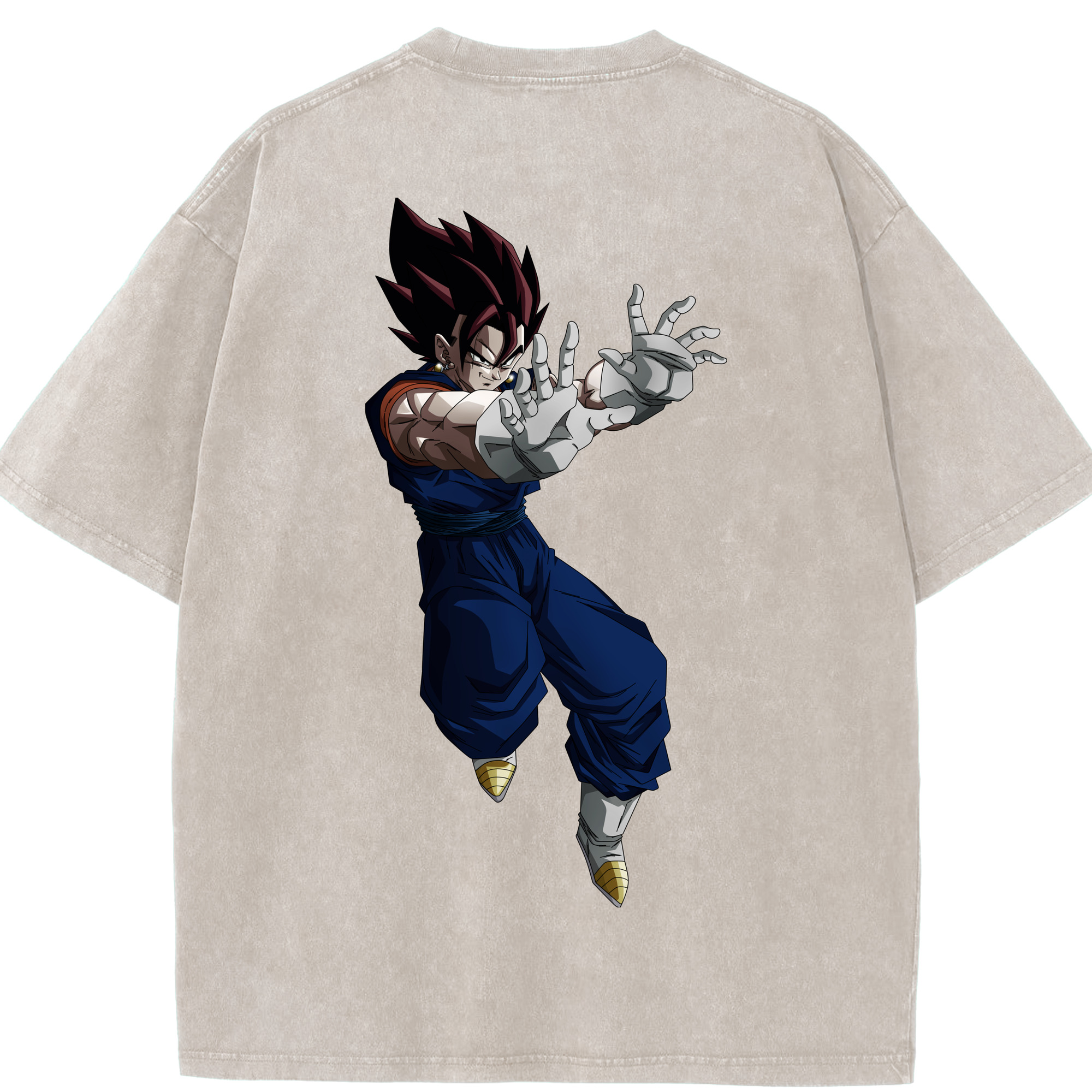 （画像用） ドラゴンボール ベジット DRAGON BALL Vegetto 綿100% ヴィンテージ風 半袖Tシャツ（背面プリント）