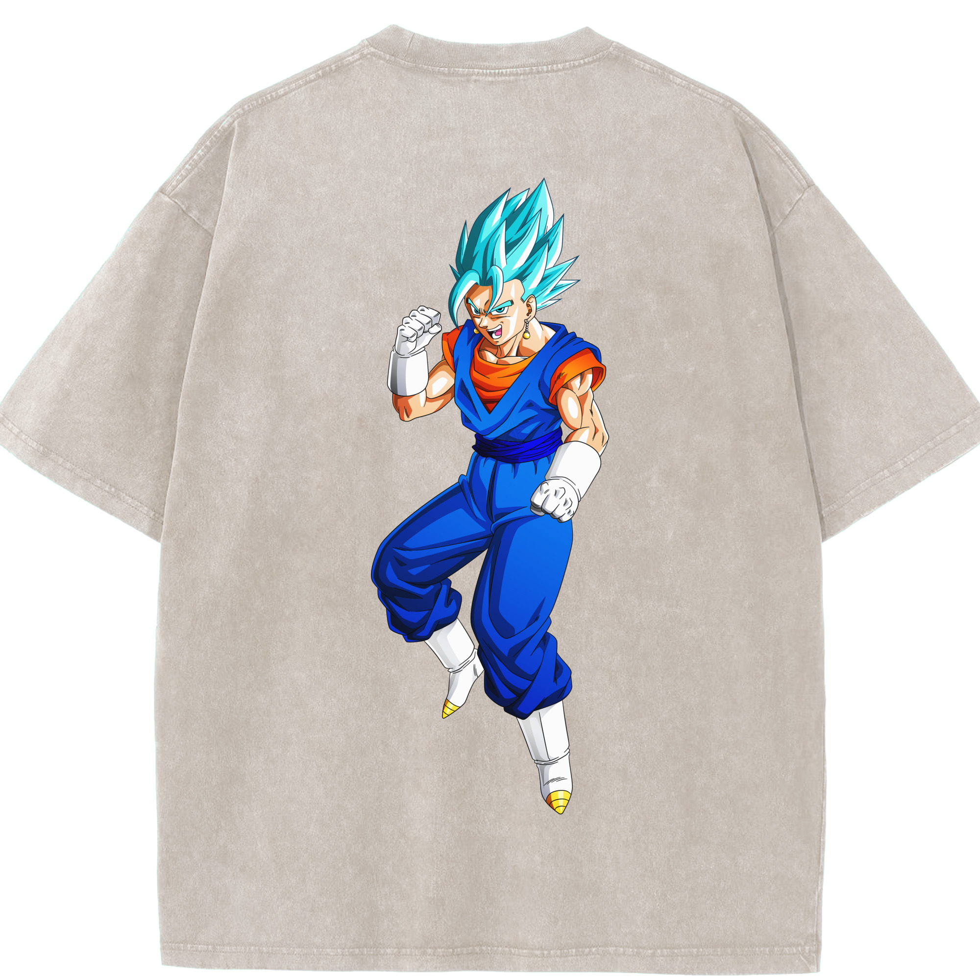 （画像用） ドラゴンボール ベジット DRAGON BALL Vegetto 綿100% ヴィンテージ風 半袖Tシャツ（背面プリント）