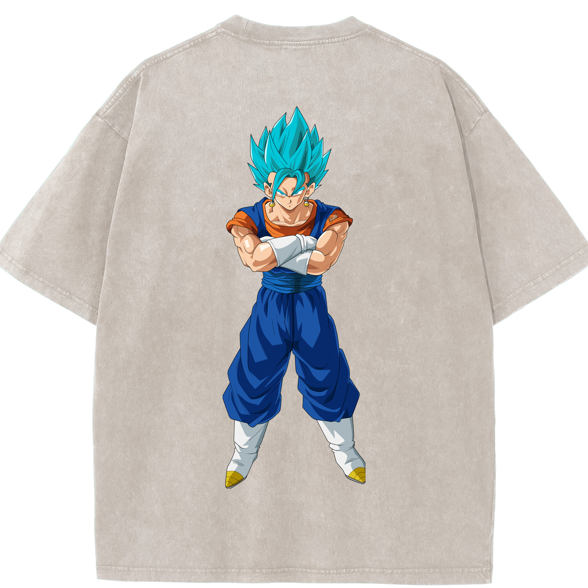 （画像用） ドラゴンボール ベジット DRAGON BALL Vegetto 綿100% ヴィンテージ風 半袖Tシャツ（背面プリント）