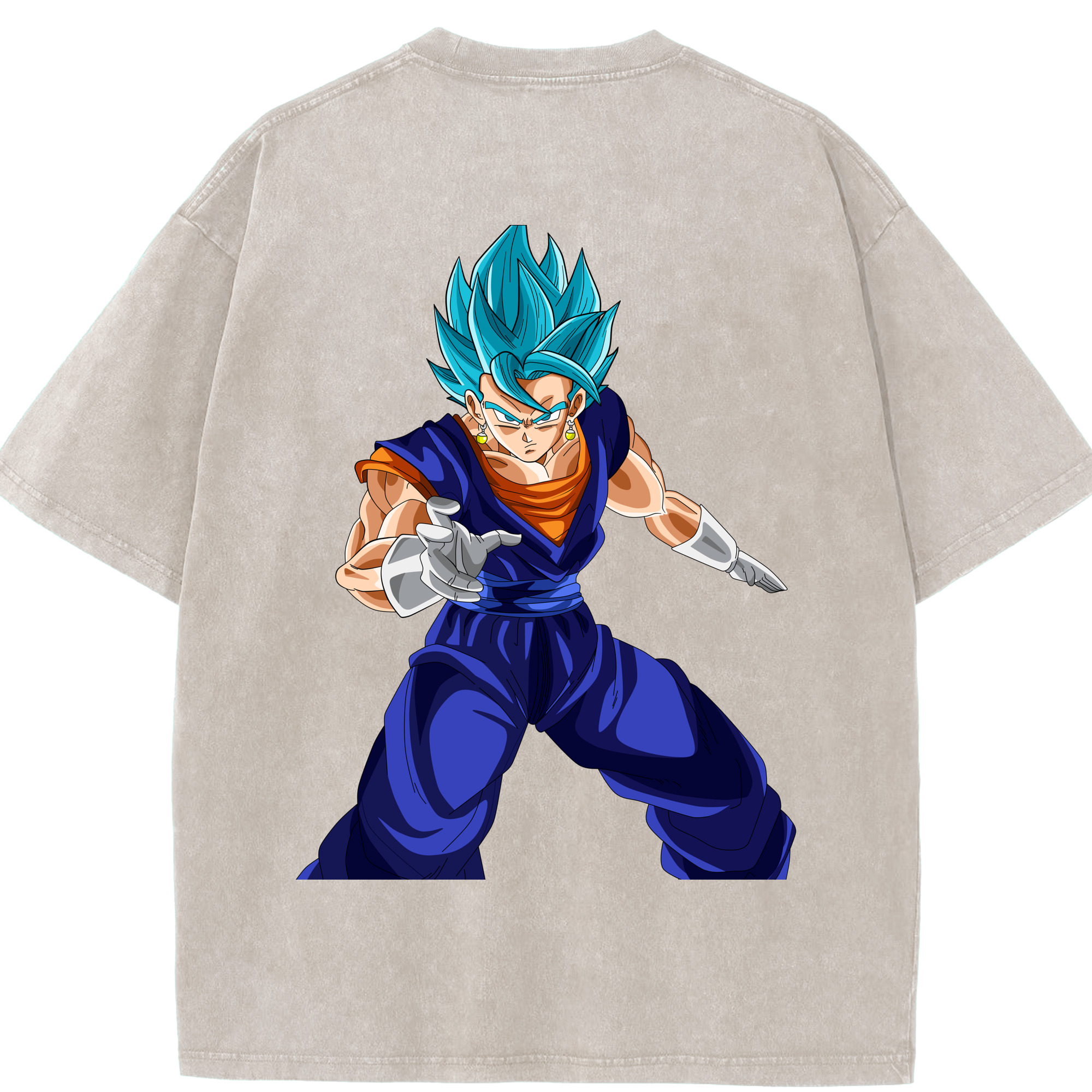 （画像用） ドラゴンボール ベジット DRAGON BALL Vegetto 綿100% ヴィンテージ風 半袖Tシャツ（背面プリント）