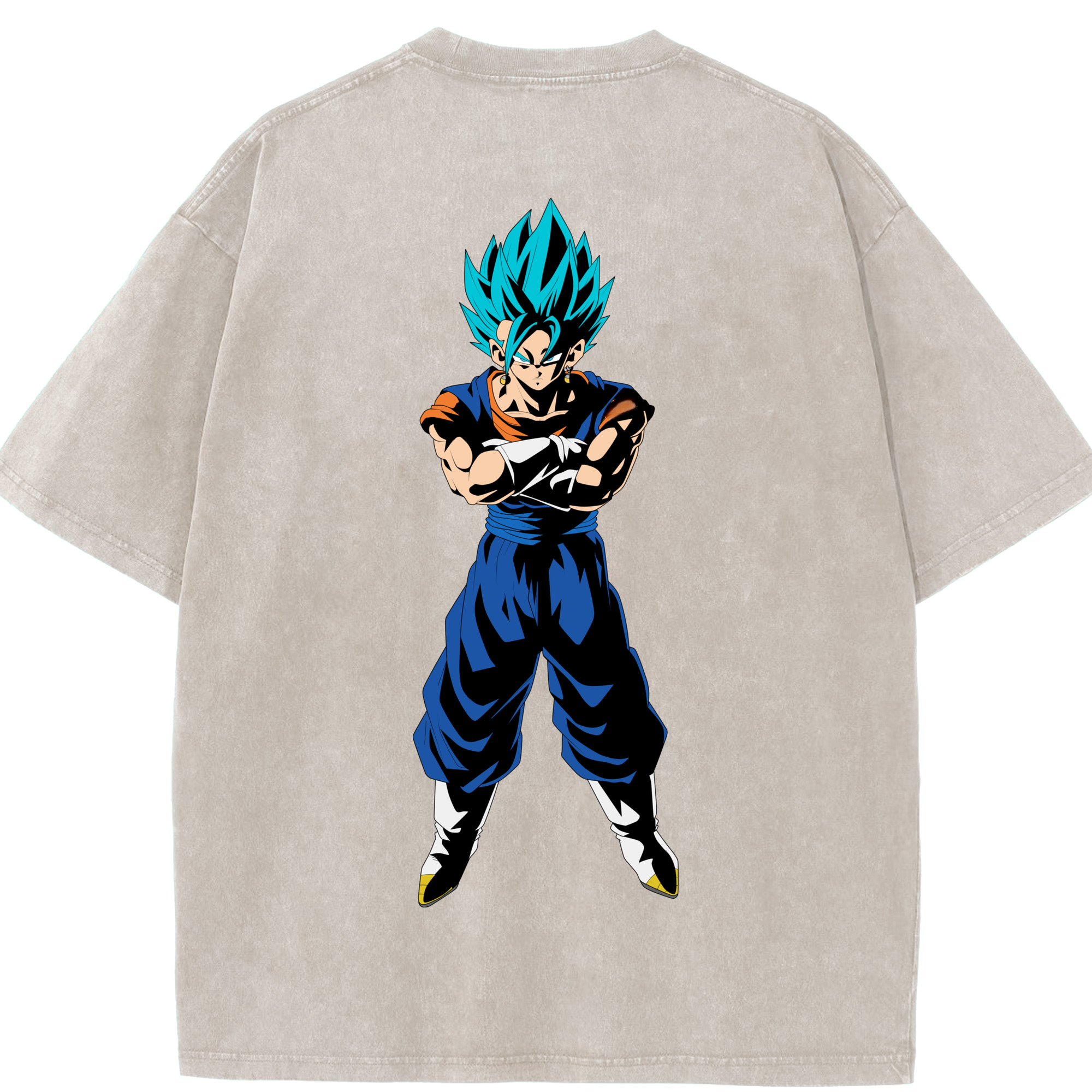 （画像用） ドラゴンボール ベジット DRAGON BALL Vegetto 綿100% ヴィンテージ風 半袖Tシャツ（背面プリント）