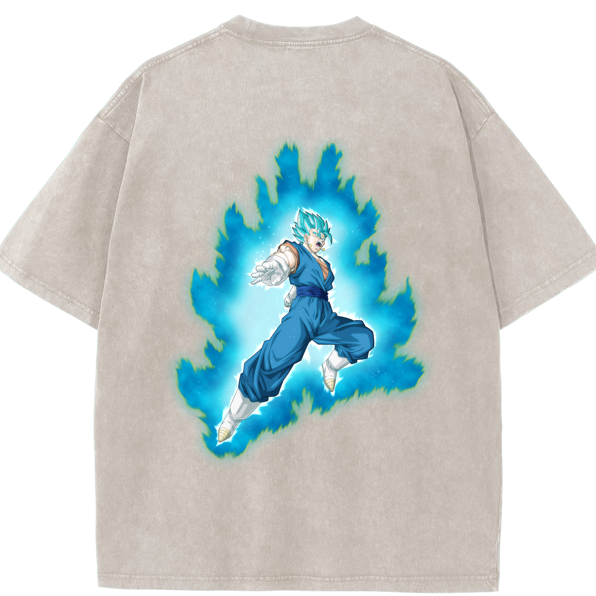 （画像用） ドラゴンボール ベジット DRAGON BALL Vegetto 綿100% ヴィンテージ風 半袖Tシャツ（背面プリント）