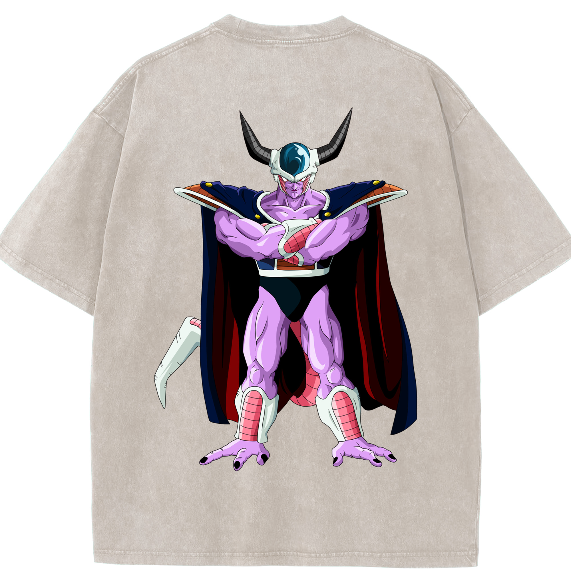 （画像用） ドラゴンボール コルド大王 DRAGON BALL King Cold 綿100% ヴィンテージ風 半袖Tシャツ（背面プリント）