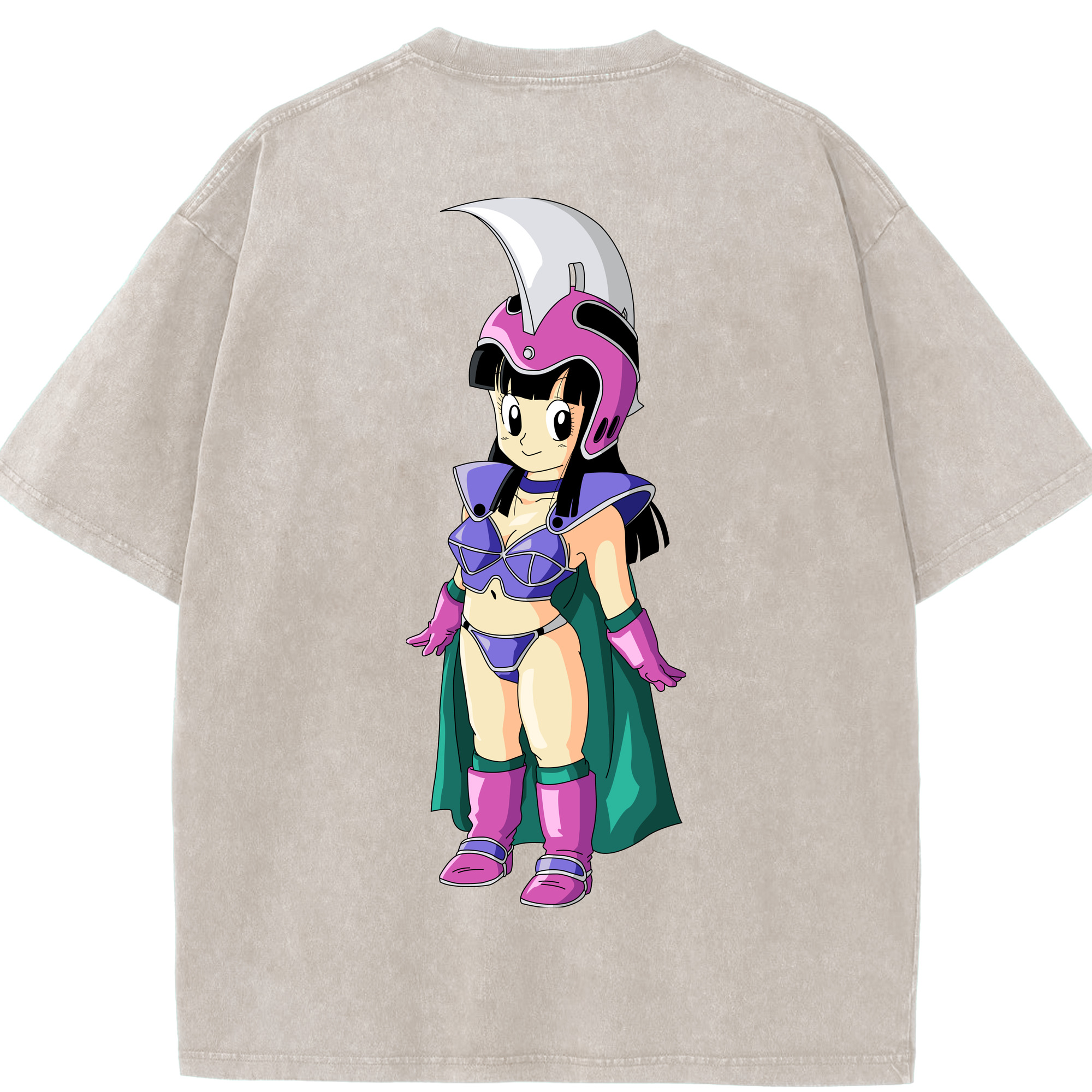 （画像用） ドラゴンボール チチ DRAGON BALL Chichi 綿100% ヴィンテージ風 半袖Tシャツ（背面プリント）