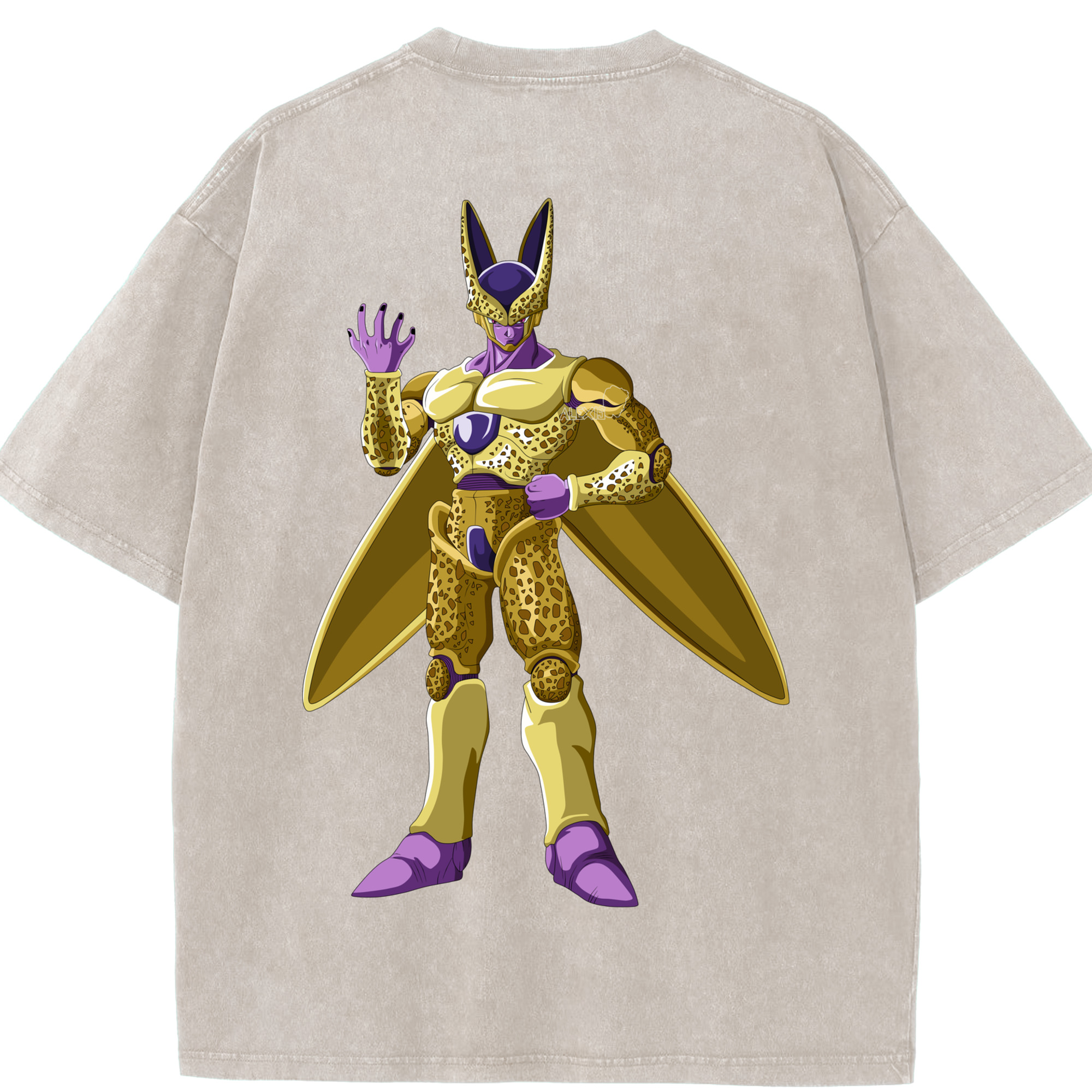 （画像用） ドラゴンボール セル DRAGON BALL Cell 綿100% ヴィンテージ風 半袖Tシャツ（背面プリント）