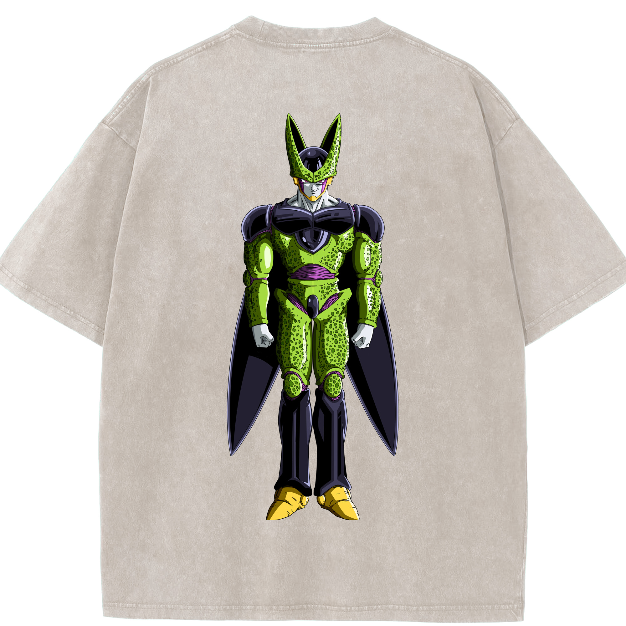 （画像用） ドラゴンボール セル DRAGON BALL Cell 綿100% ヴィンテージ風 半袖Tシャツ（背面プリント）