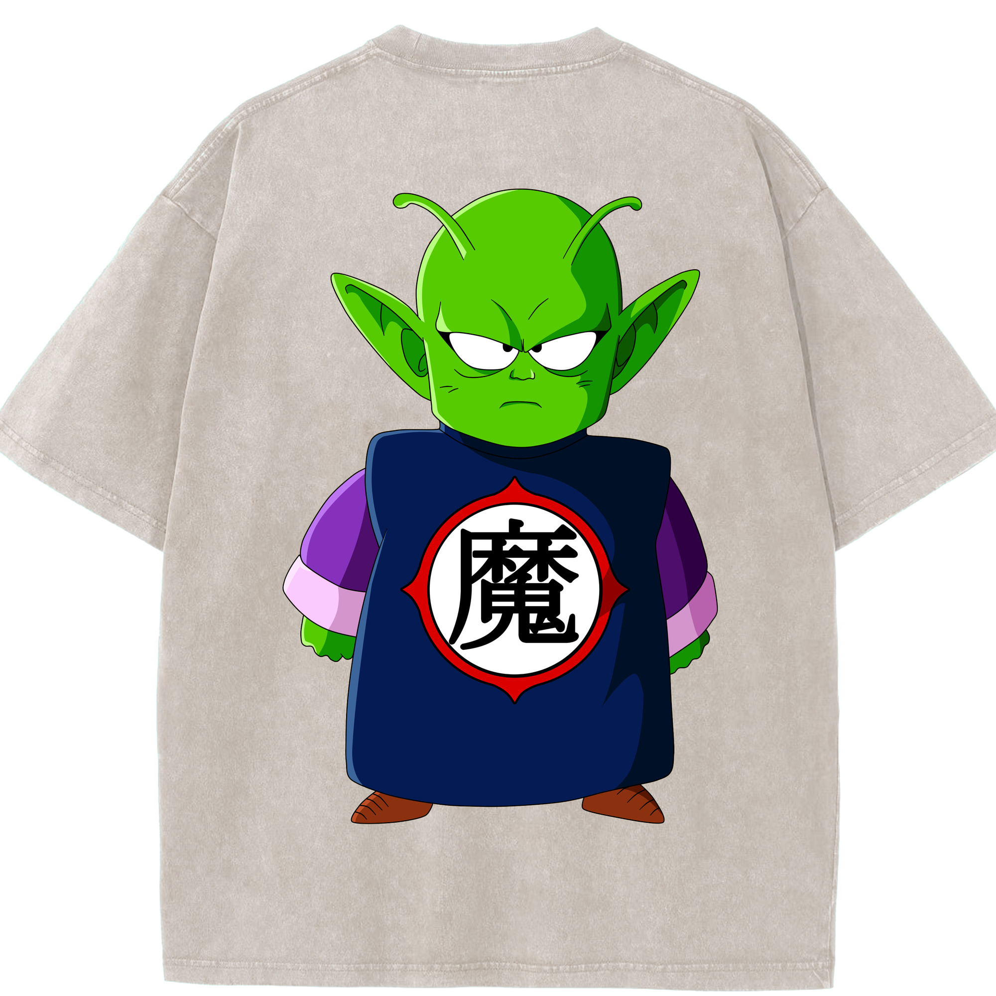 （画像用） ドラゴンボール ピッコロ DRAGON BALL Piccolo 綿100% ヴィンテージ風 半袖Tシャツ（背面プリント）