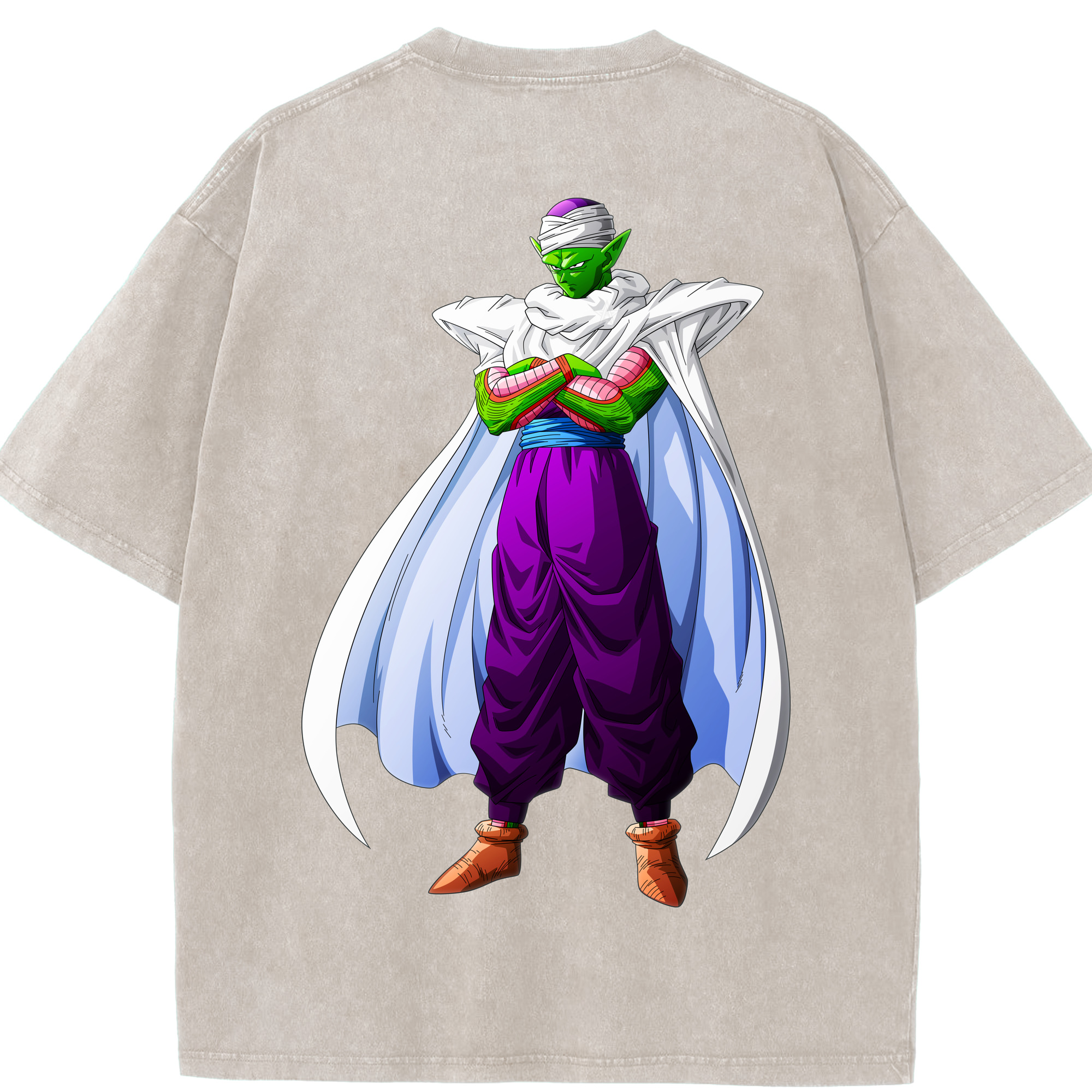 （画像用） ドラゴンボール ピッコロ DRAGON BALL Piccolo 綿100% ヴィンテージ風 半袖Tシャツ（背面プリント）