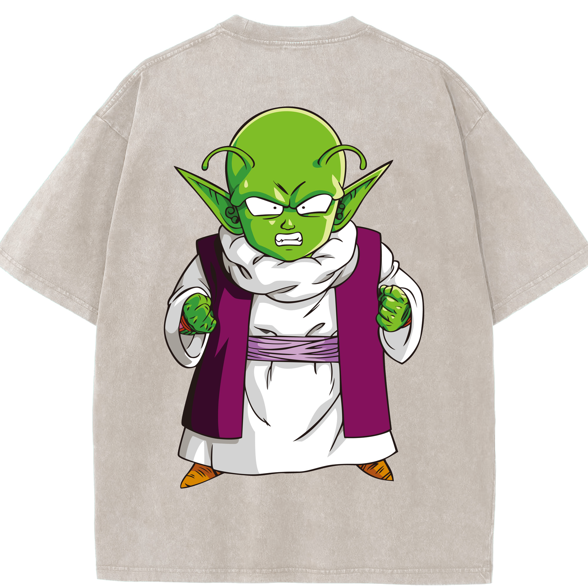 （画像用） ドラゴンボール ピッコロ DRAGON BALL Piccolo 綿100% ヴィンテージ風 半袖Tシャツ（背面プリント）