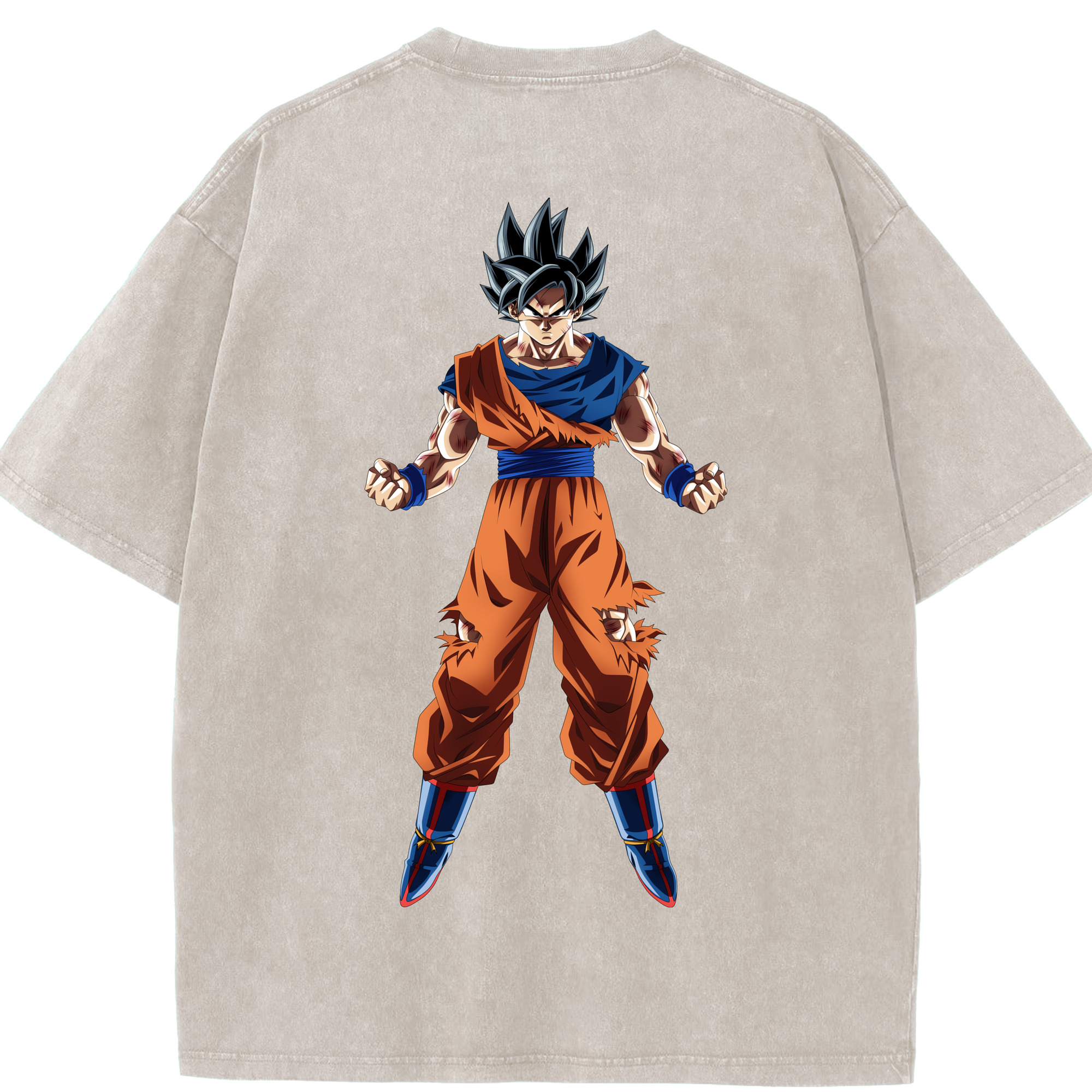 （画像用） ドラゴンボール 孫悟空（そん ごくう）Son Goku カカロット DRAGON BALL Kakarotto 綿100% ヴィンテージ風 半袖Tシャツ（背面プリント）