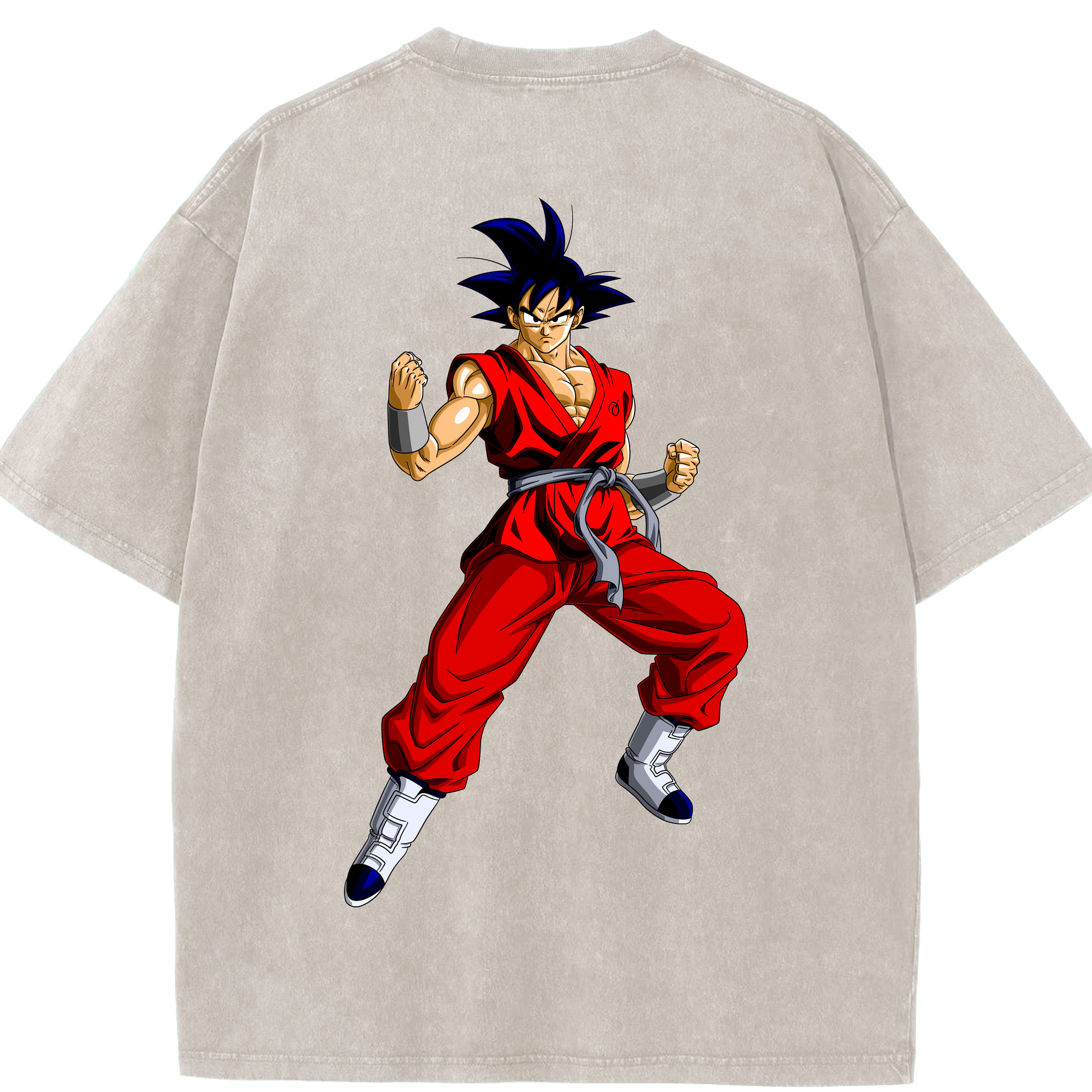 （画像用） ドラゴンボール 孫悟空（そん ごくう）Son Goku カカロット DRAGON BALL Kakarotto 綿100% ヴィンテージ風 半袖Tシャツ（背面プリント）