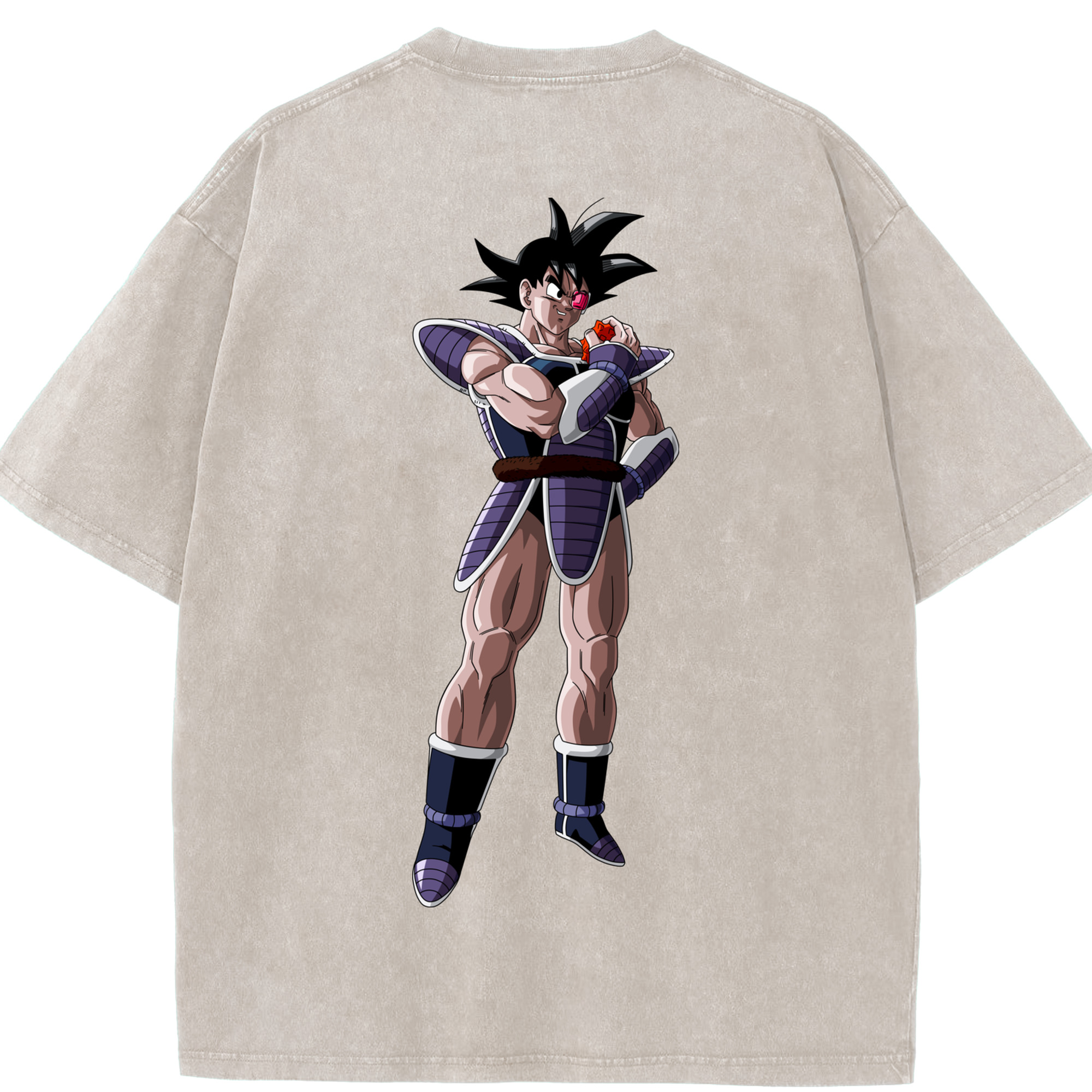 （画像用） ドラゴンボール 孫悟空（そん ごくう）Son Goku カカロット DRAGON BALL Kakarotto 綿100% ヴィンテージ風 半袖Tシャツ（背面プリント）