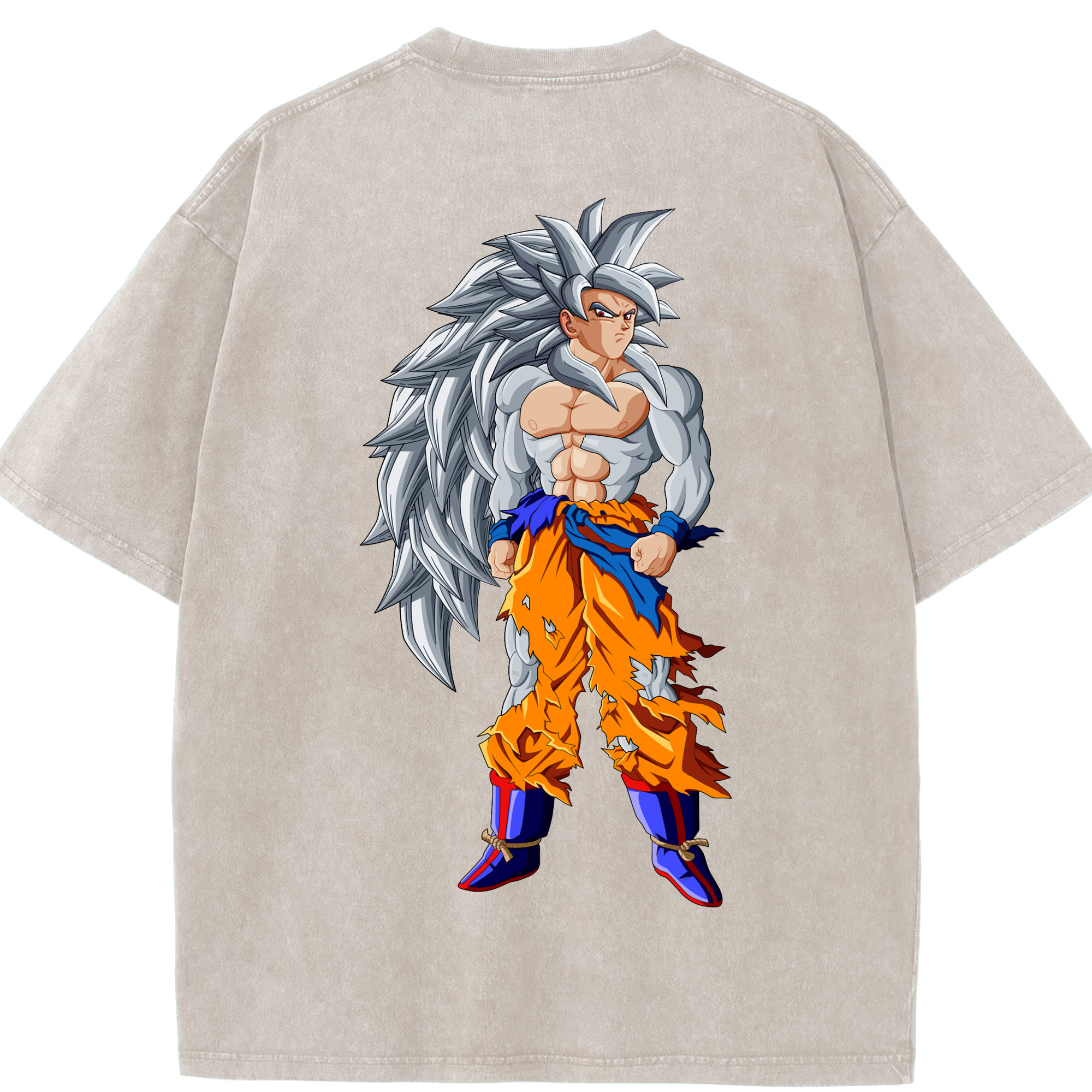 （画像用） ドラゴンボール 孫悟空（そん ごくう）Son Goku カカロット DRAGON BALL Kakarotto 綿100% ヴィンテージ風 半袖Tシャツ（背面プリント）