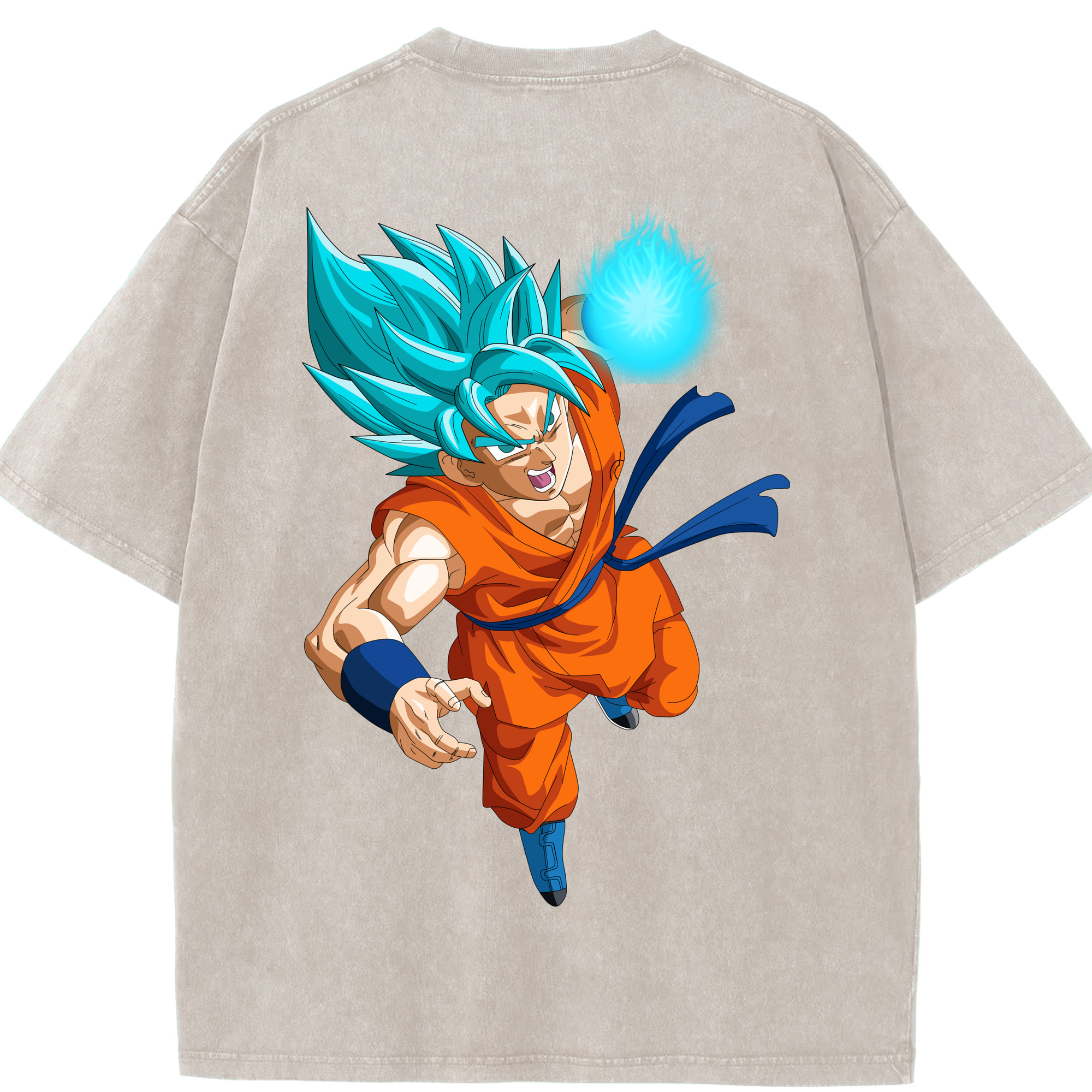 （画像用） ドラゴンボール 孫悟空（そん ごくう）Son Goku カカロット DRAGON BALL Kakarotto 綿100% ヴィンテージ風 半袖Tシャツ（背面プリント）