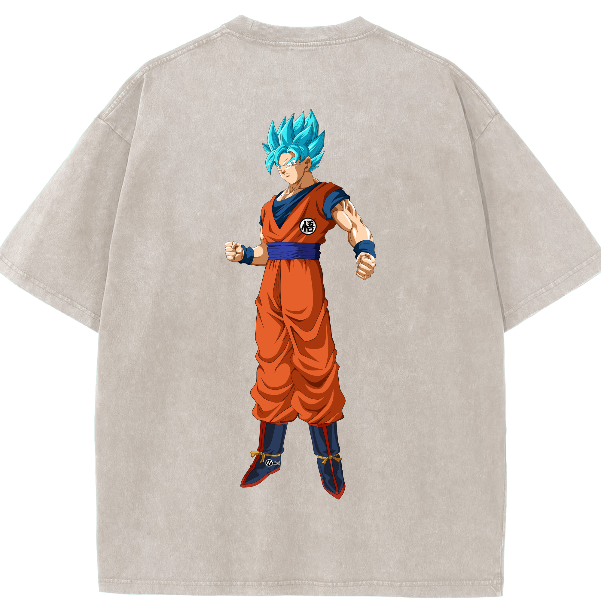 （画像用） ドラゴンボール 孫悟空（そん ごくう）Son Goku カカロット DRAGON BALL Kakarotto 綿100% ヴィンテージ風 半袖Tシャツ（背面プリント）