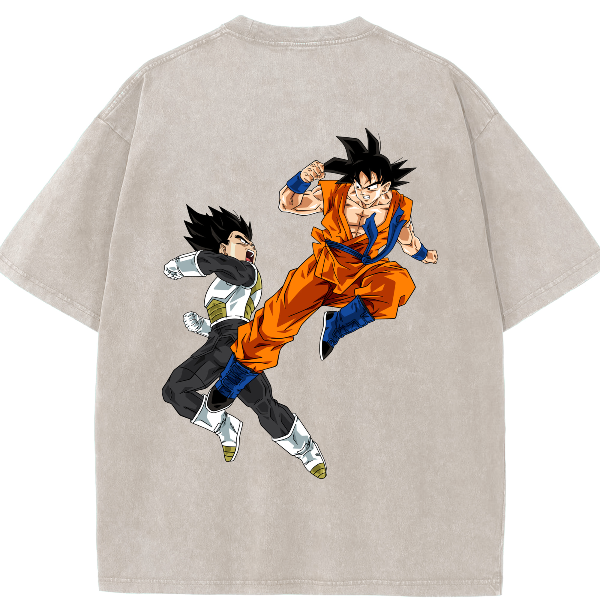 （画像用） ドラゴンボール 孫悟空（そん ごくう）Son Goku カカロット DRAGON BALL Kakarotto 綿100% ヴィンテージ風 半袖Tシャツ（背面プリント）