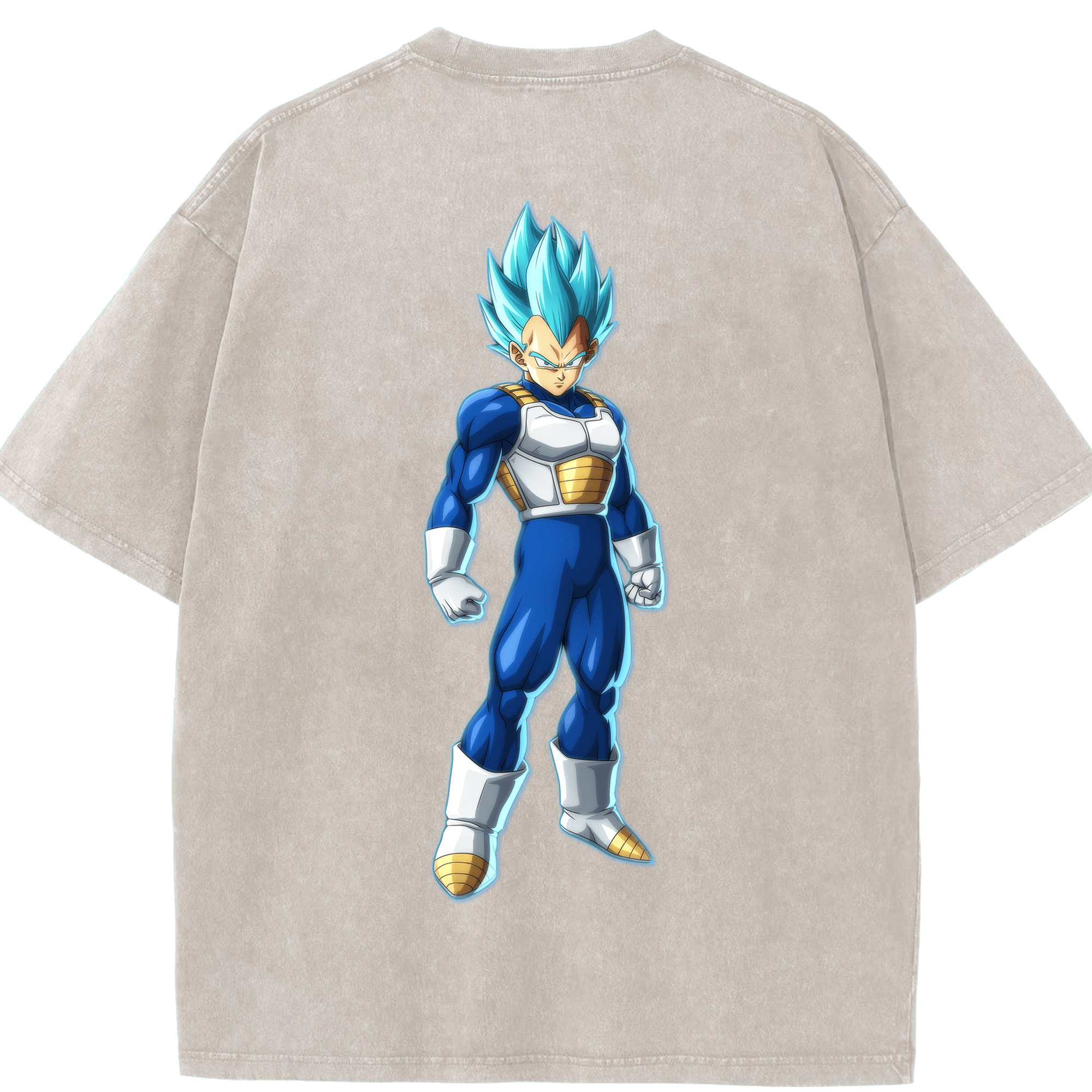 （画像用） ドラゴンボール ベジータ四世（Bejīta Yonsei）DRAGON BALL Vegeta IV 綿100% ヴィンテージ風 半袖Tシャツ（背面プリント）