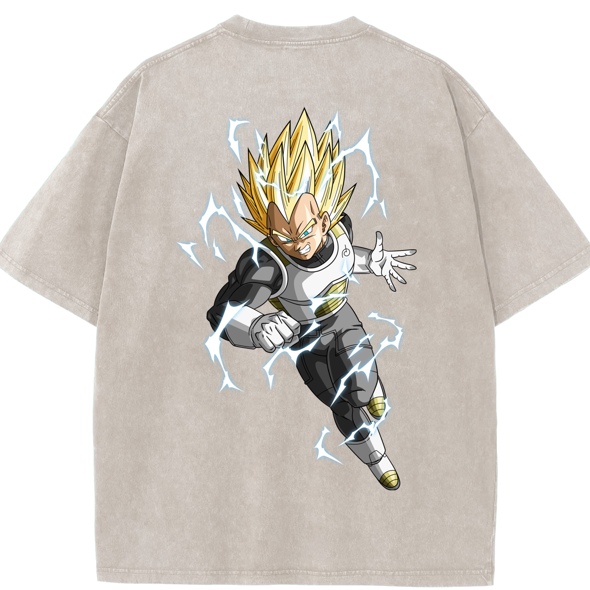 （画像用） ドラゴンボール ベジータ四世（Bejīta Yonsei）DRAGON BALL Vegeta IV 綿100% ヴィンテージ風 半袖Tシャツ（背面プリント）