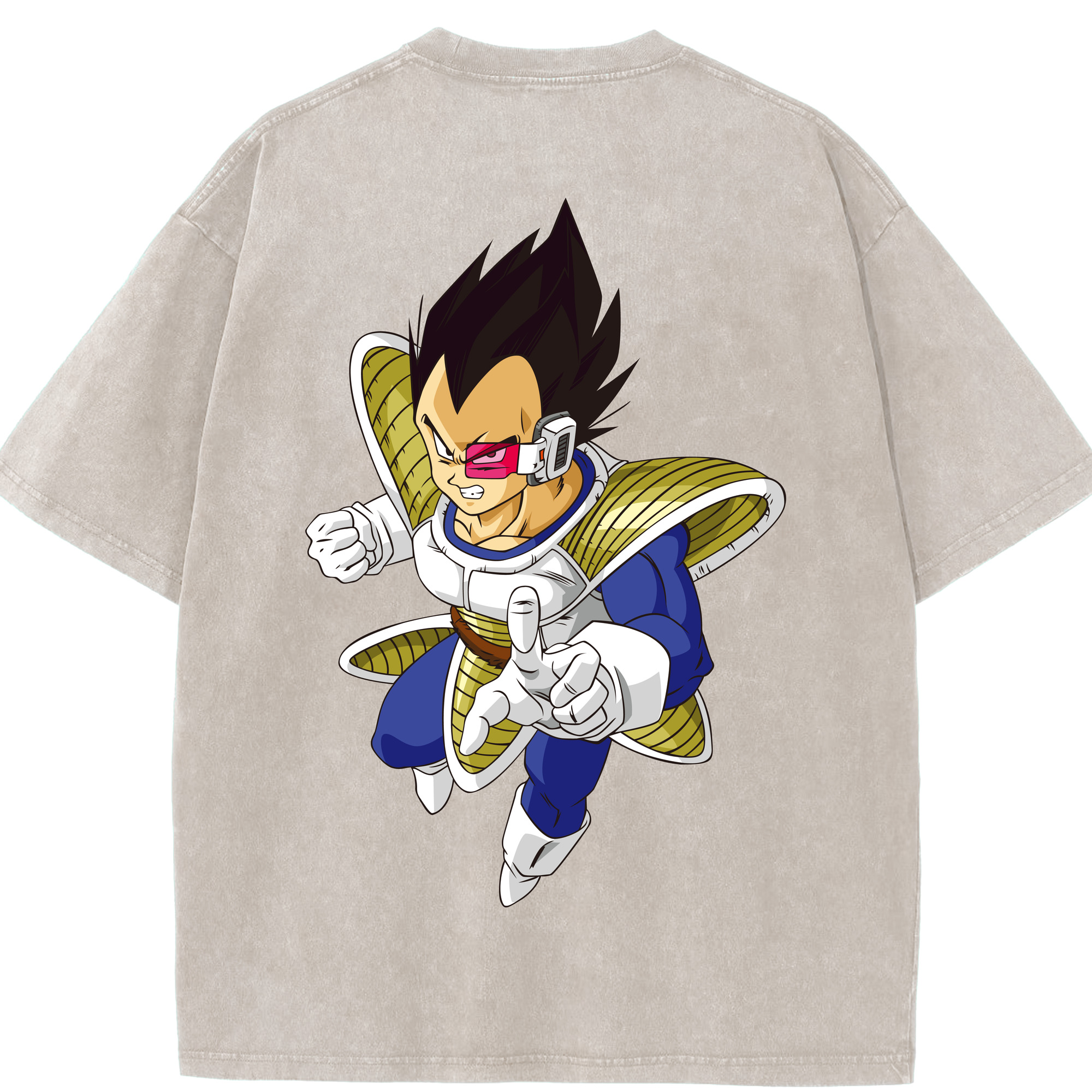 （画像用） ドラゴンボール ベジータ四世（Bejīta Yonsei）DRAGON BALL Vegeta IV 綿100% ヴィンテージ風 半袖Tシャツ（背面プリント）
