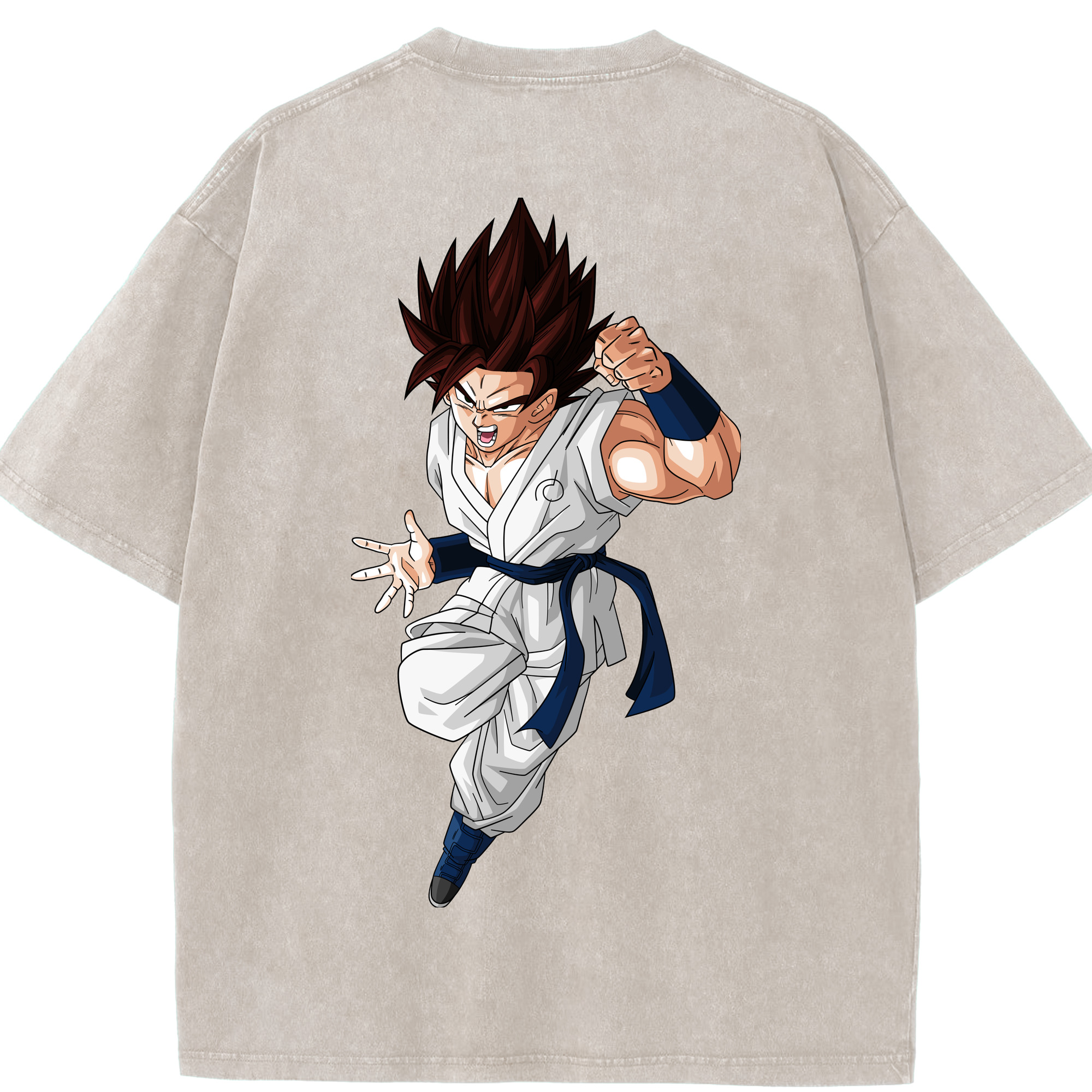 （画像用） ドラゴンボール 孫 悟飯（そんごはん）DRAGON BALL Son Gohan 綿100% ヴィンテージ風 半袖Tシャツ（背面プリント）
