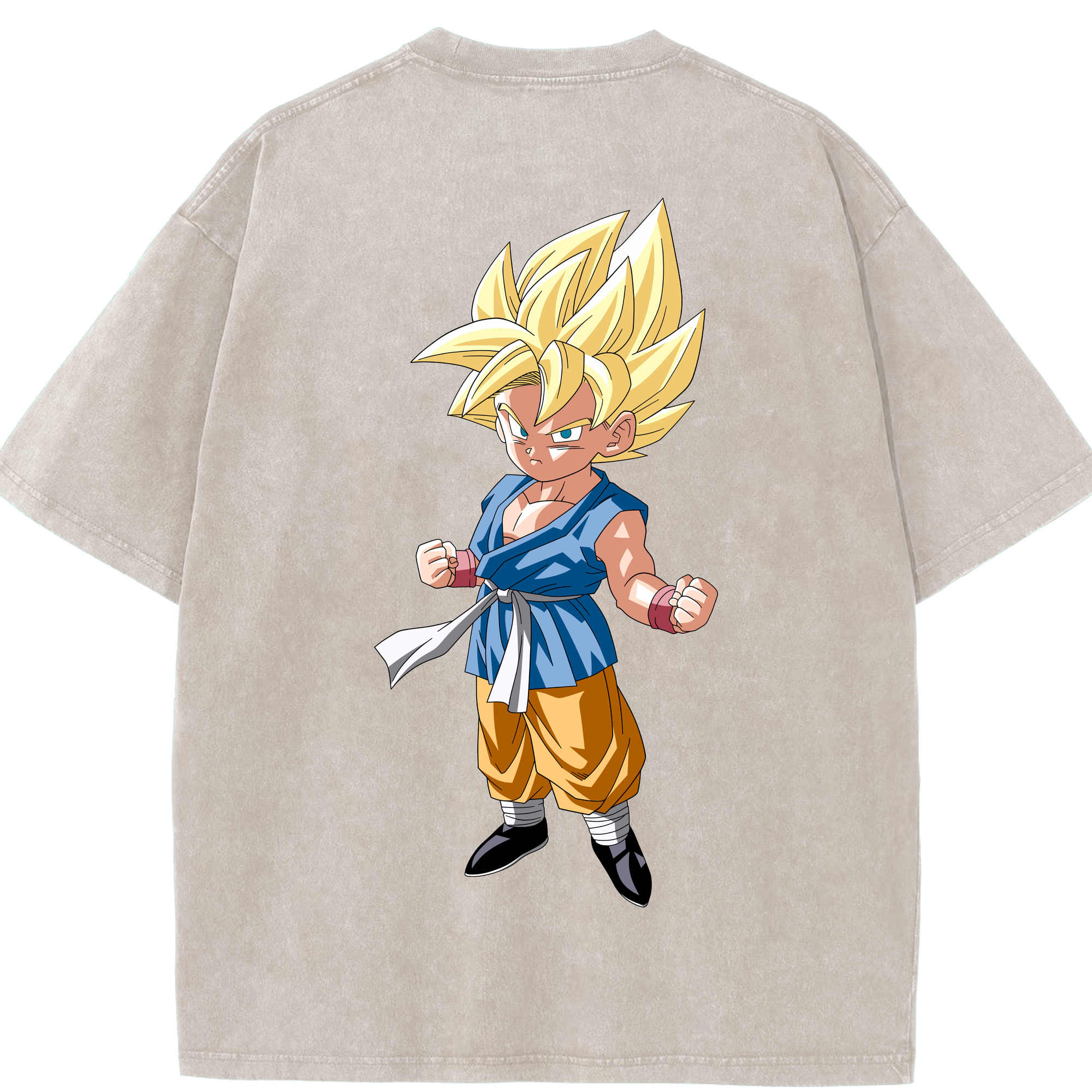 （画像用） ドラゴンボール 孫 悟飯（そんごはん）DRAGON BALL Son Gohan 綿100% ヴィンテージ風 半袖Tシャツ（背面プリント）