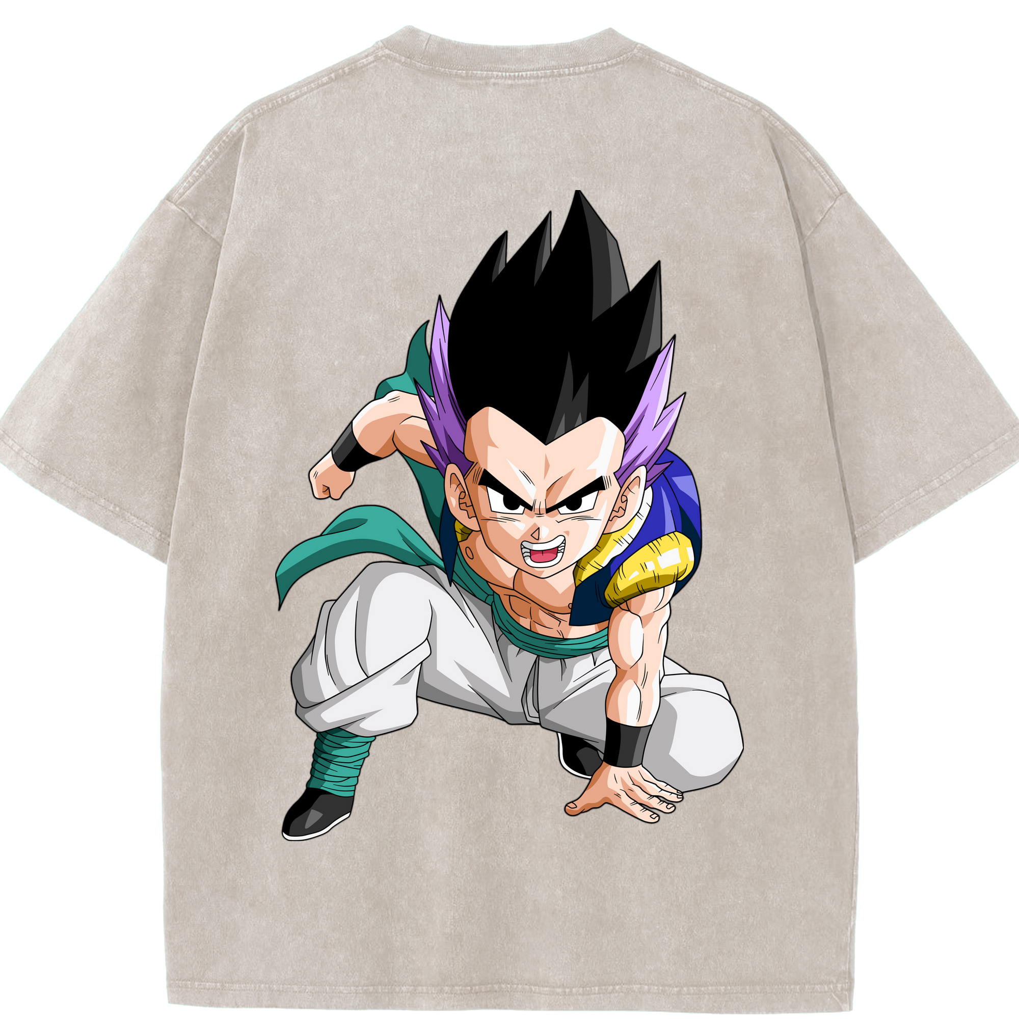 （画像用） ドラゴンボール 孫 悟飯（そんごはん）DRAGON BALL Son Gohan 綿100% ヴィンテージ風 半袖Tシャツ（背面プリント）