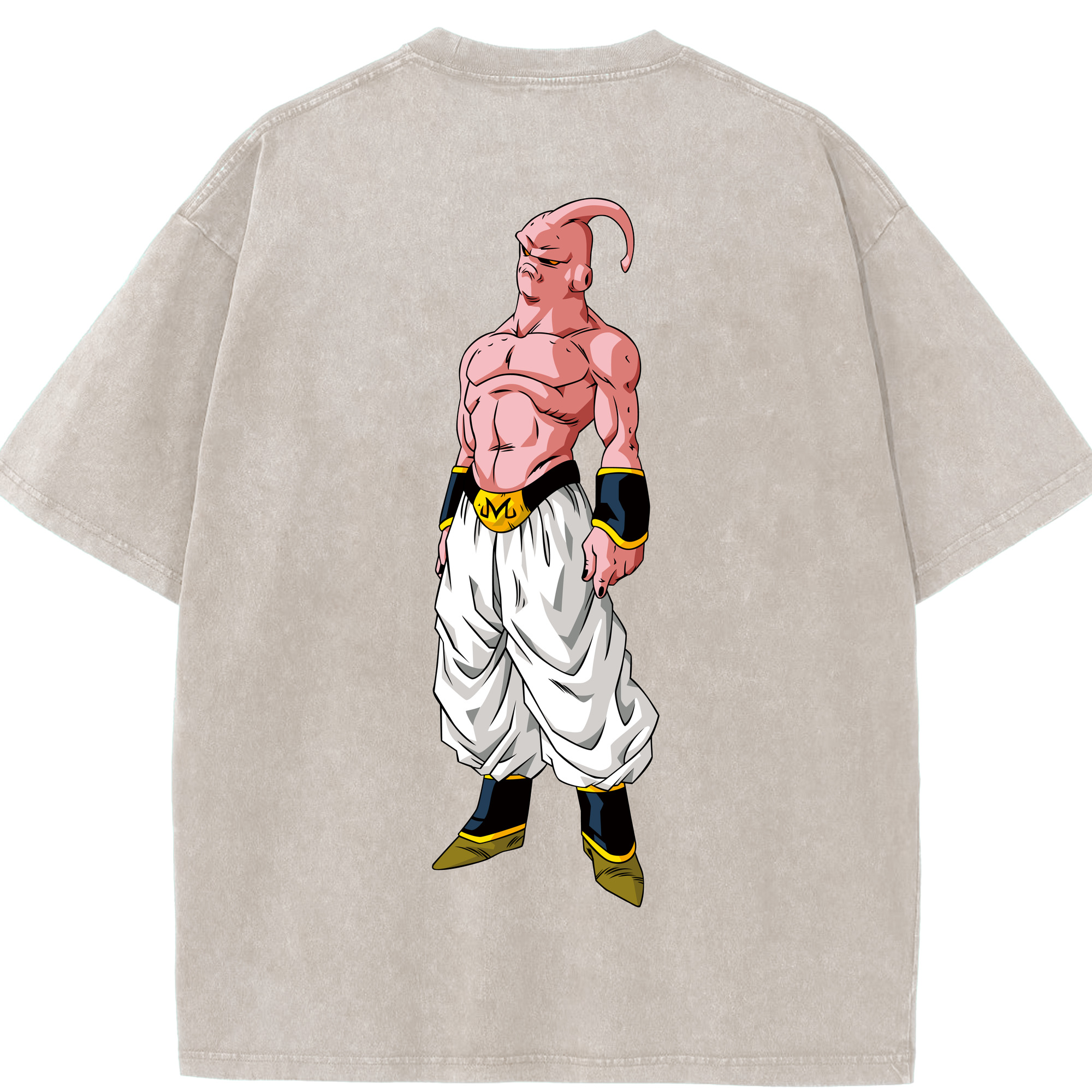（画像用） ドラゴンボール 魔人ブウ DRAGON BALL Majin Buu 綿100% ヴィンテージ風 半袖Tシャツ（背面プリント）