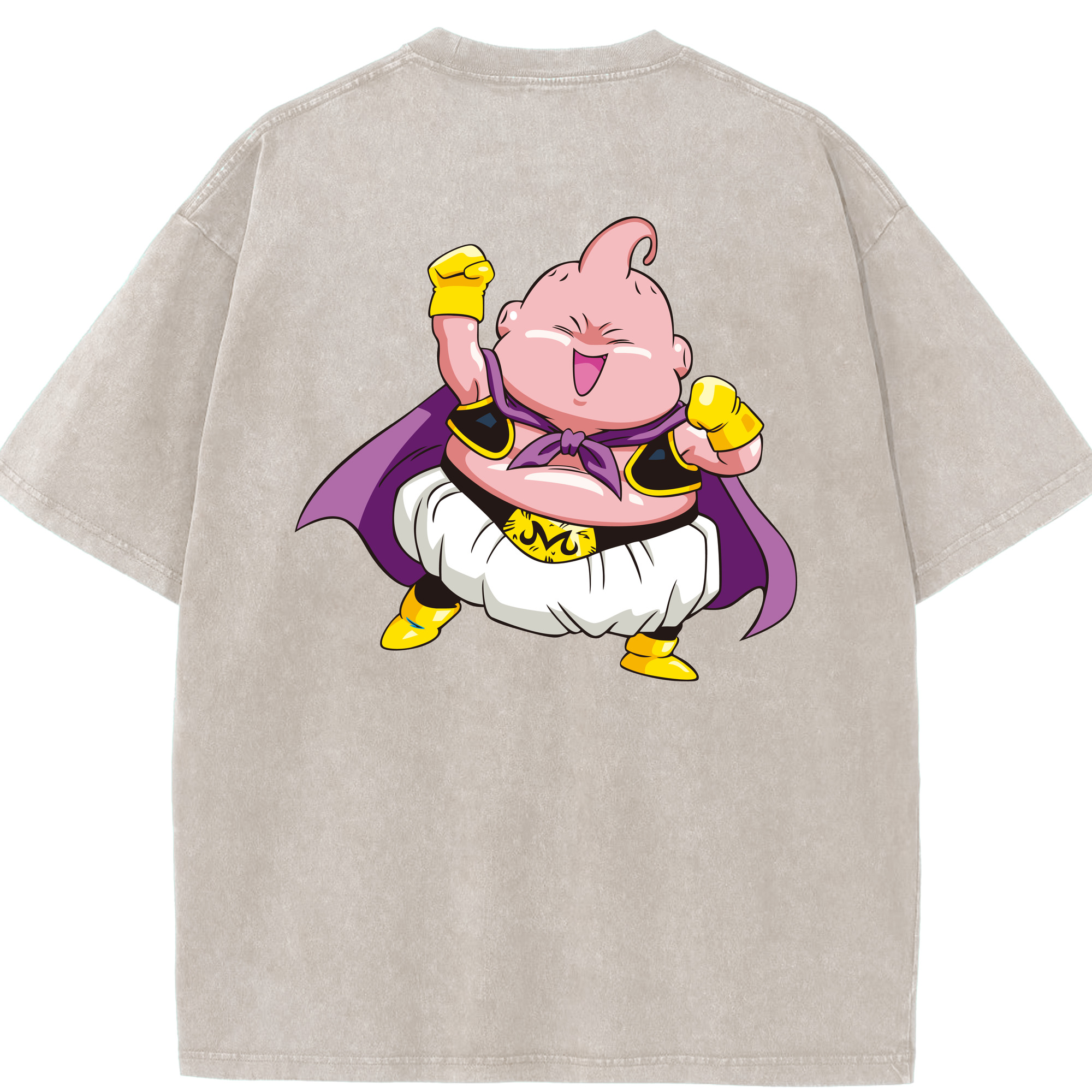 ドラゴンボール 魔人ブウ DRAGON BALL Majin Buu 綿100% ヴィンテージ風 半袖Tシャツ（背面プリント）