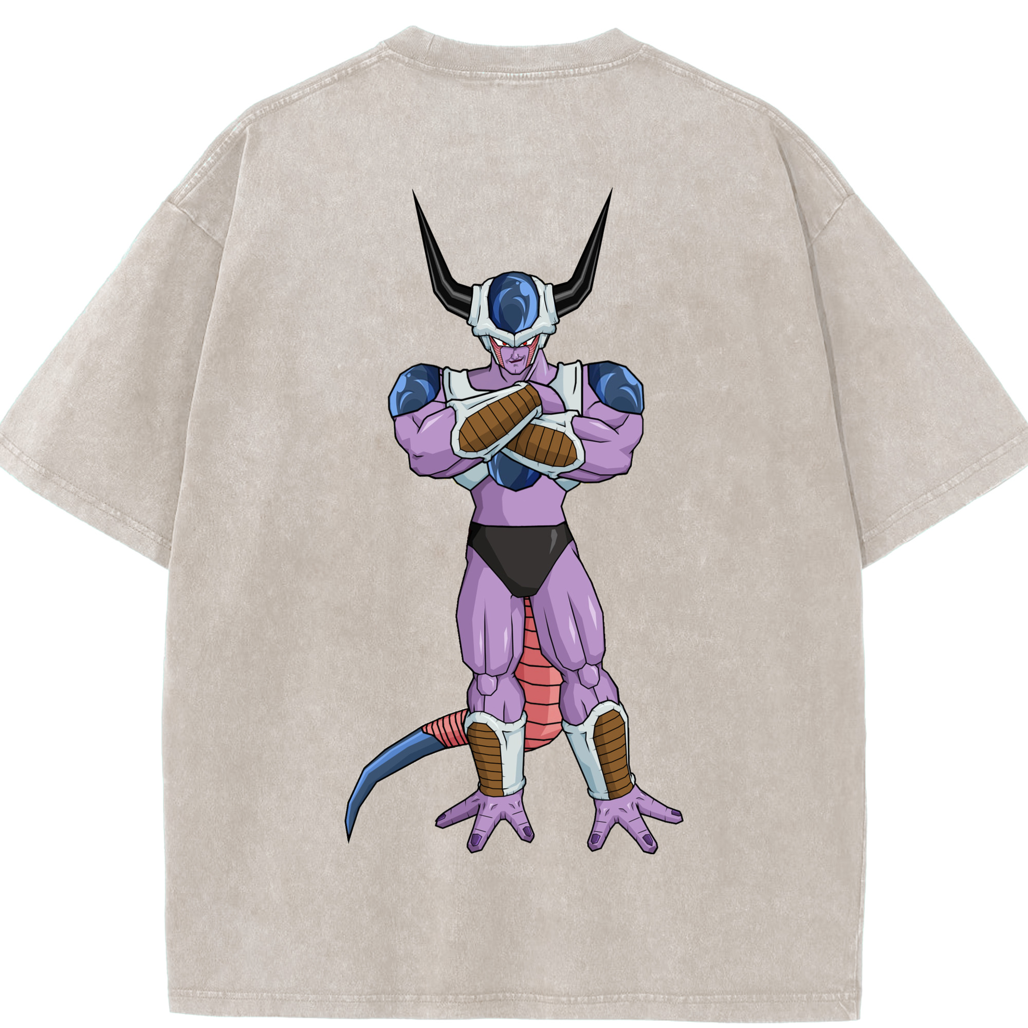 （画像用） ドラゴンボール フリーザ DRAGON BALL Frieza 綿100% ヴィンテージ風 半袖Tシャツ（背面プリント）