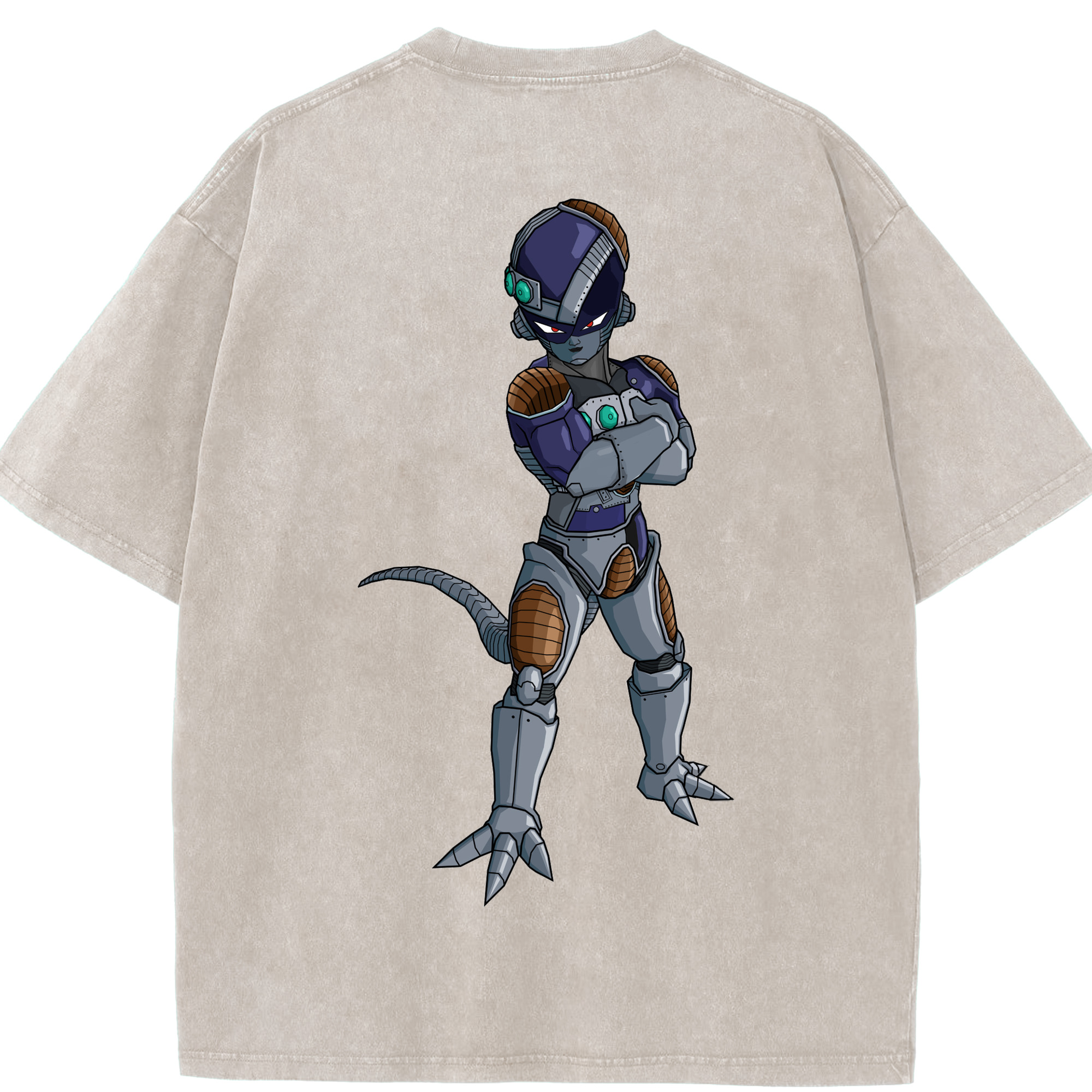 （画像用） ドラゴンボール フリーザ DRAGON BALL Frieza 綿100% ヴィンテージ風 半袖Tシャツ（背面プリント）