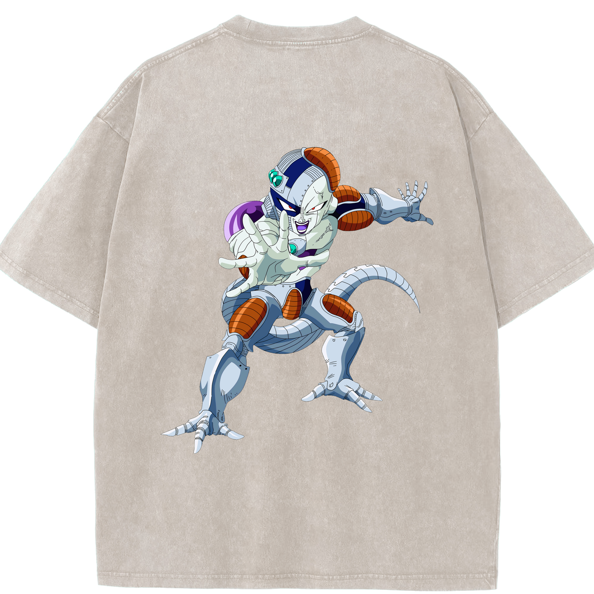 （画像用） ドラゴンボール フリーザ DRAGON BALL Frieza 綿100% ヴィンテージ風 半袖Tシャツ（背面プリント）